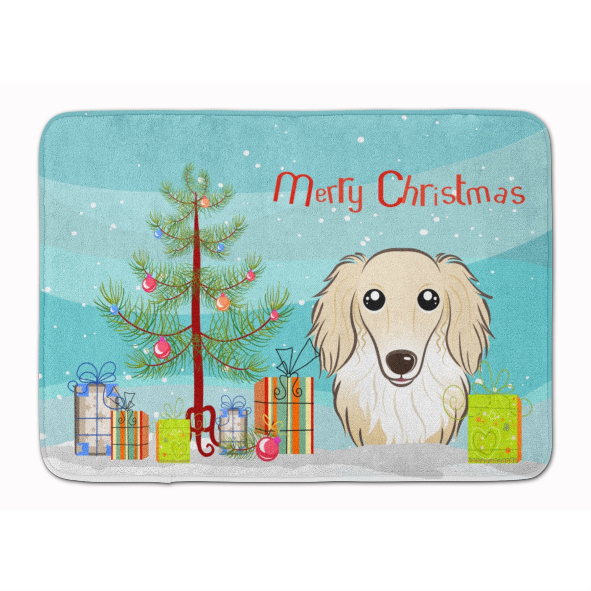 'Caroline'S Treasures Christmas And Longhair Creme Dachshund Floor Mat, 19'''' X 27'''', Multicolor''