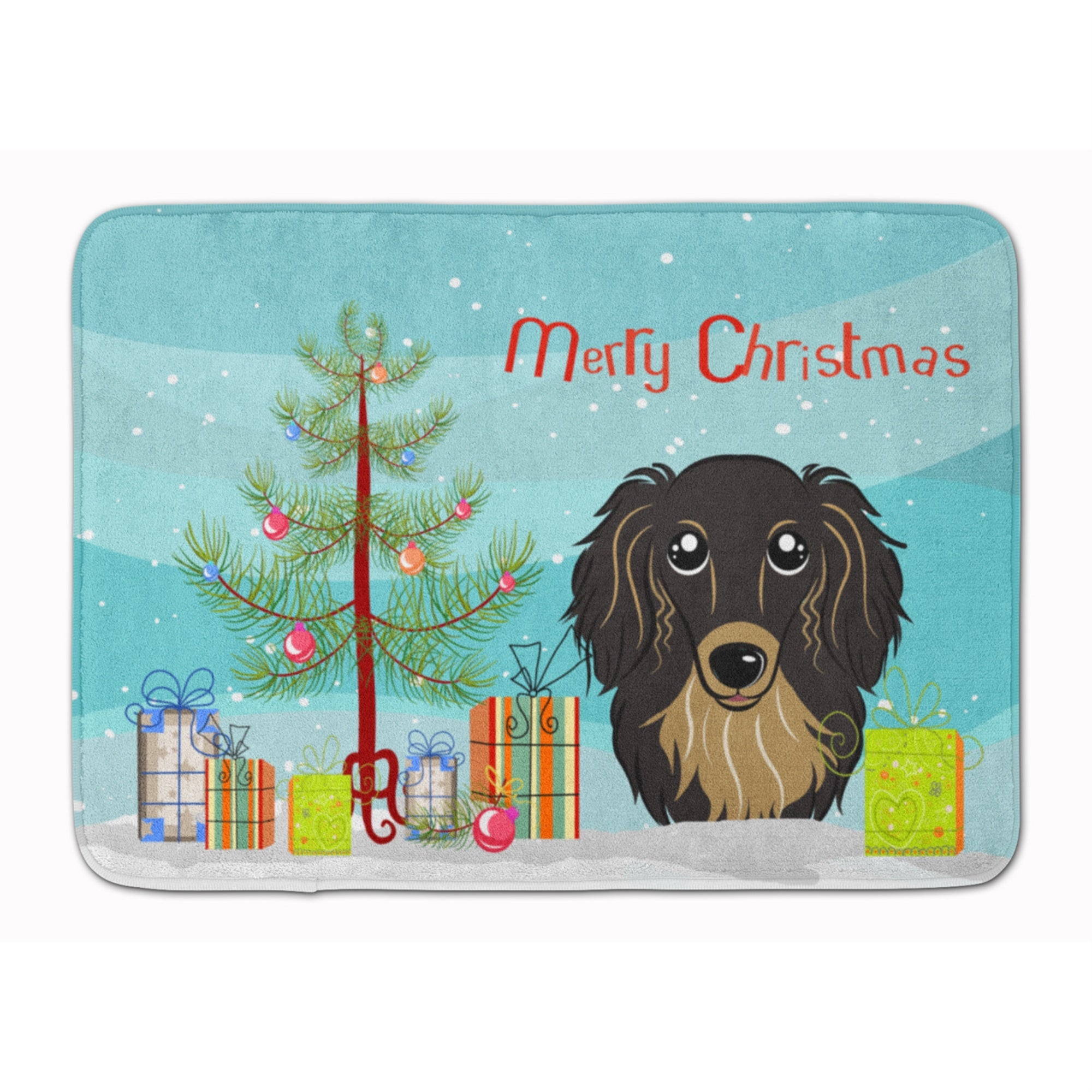 'Caroline'S Treasures Christmas Tree Longhair Black Dachshund Floor Mat, 19'''' X 27'''', Multicolor''