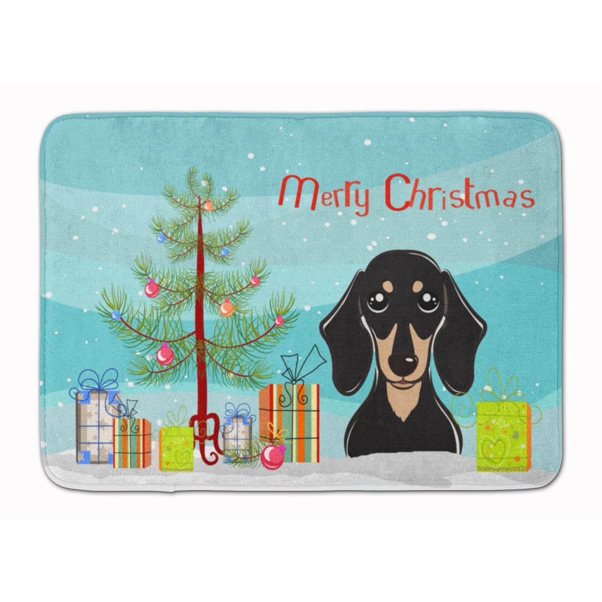 'Caroline'S Treasures Christmas Tree Black And Tan Dachshund Floor Mat, 19'''' X 27'''', Multicolor''