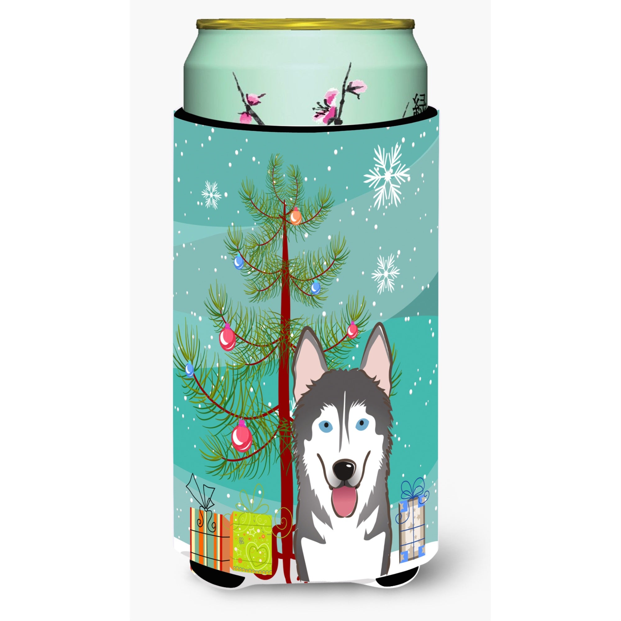 'Caroline'S Treasures Christmas Tree And Alaskan Malamute Tall Boy Koozie Hugger, Multicolor''