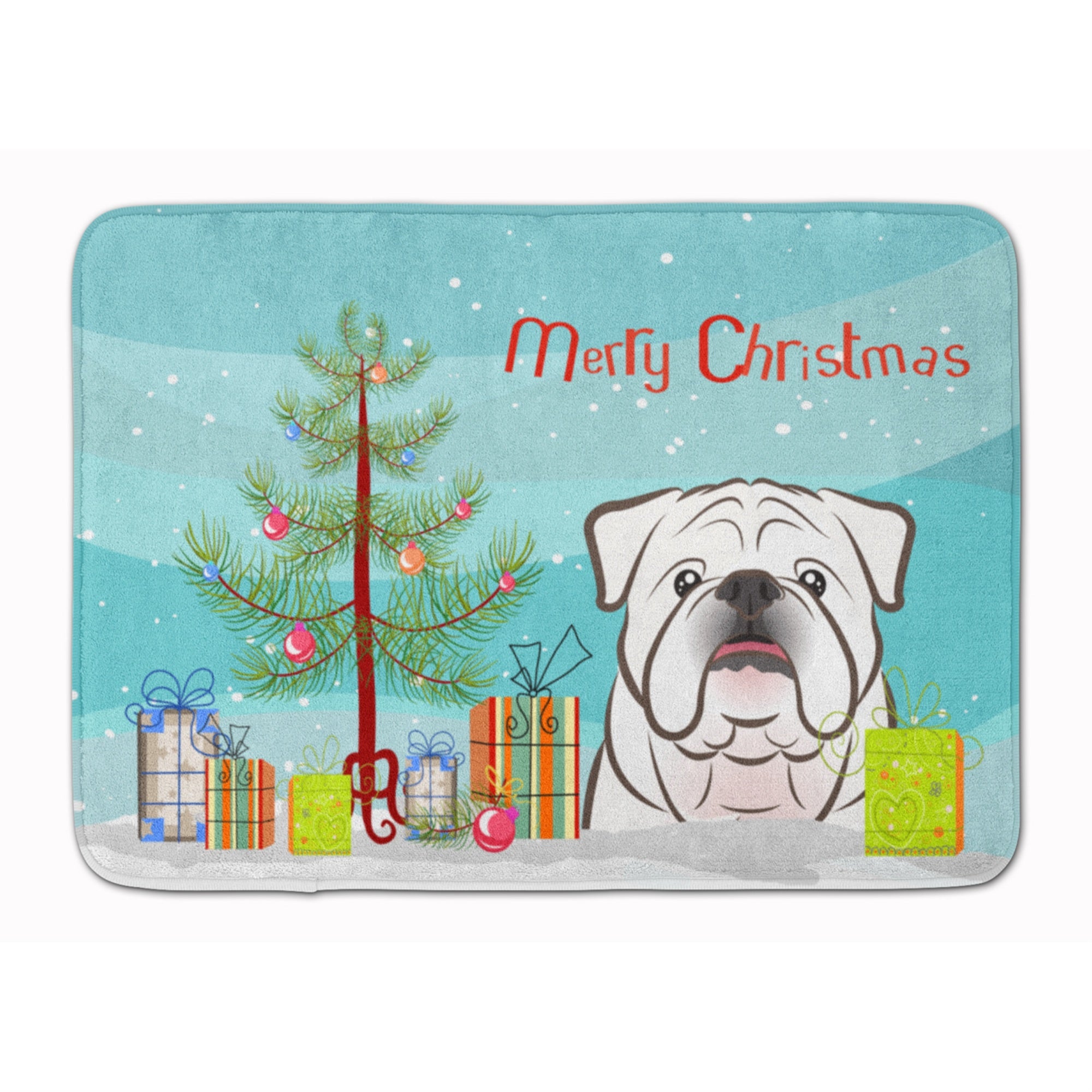 'Caroline'S Treasures Christmas Tree White English Bulldog Floor Mat, 19'''' X 27'''', Multicolor''