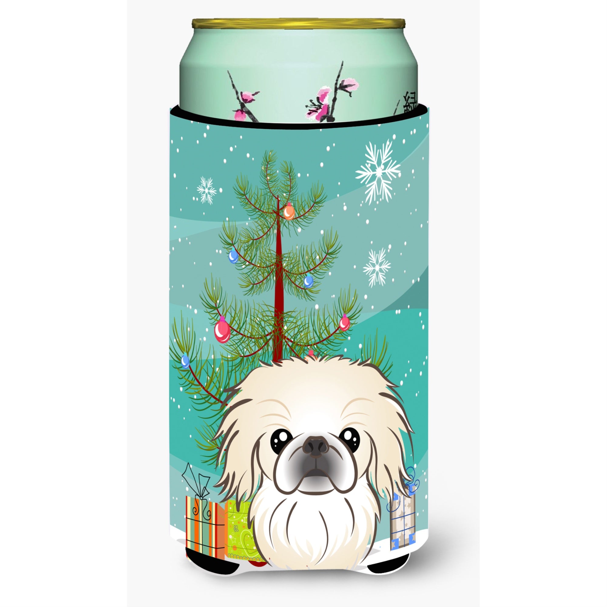 'Caroline'S Treasures Christmas Tree And Pekingese Tall Boy Koozie Hugger, Multicolor''