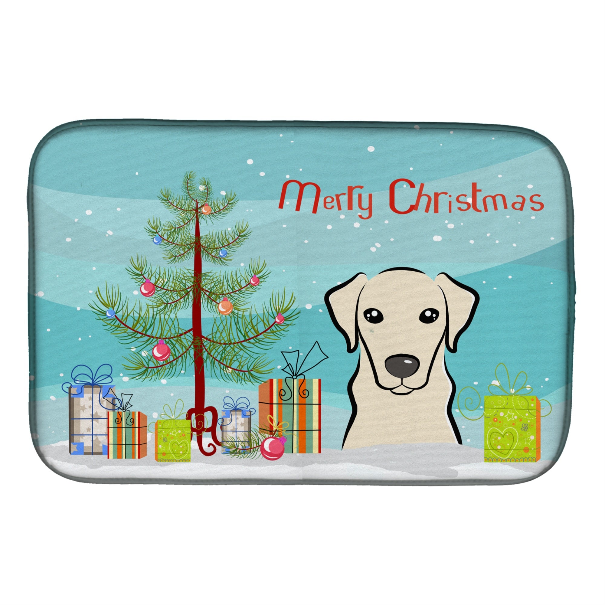 'Caroline'S Treasures Christmas Tree And Yellow Labrador Dish Drying Mat, 14'''' X 21''''''