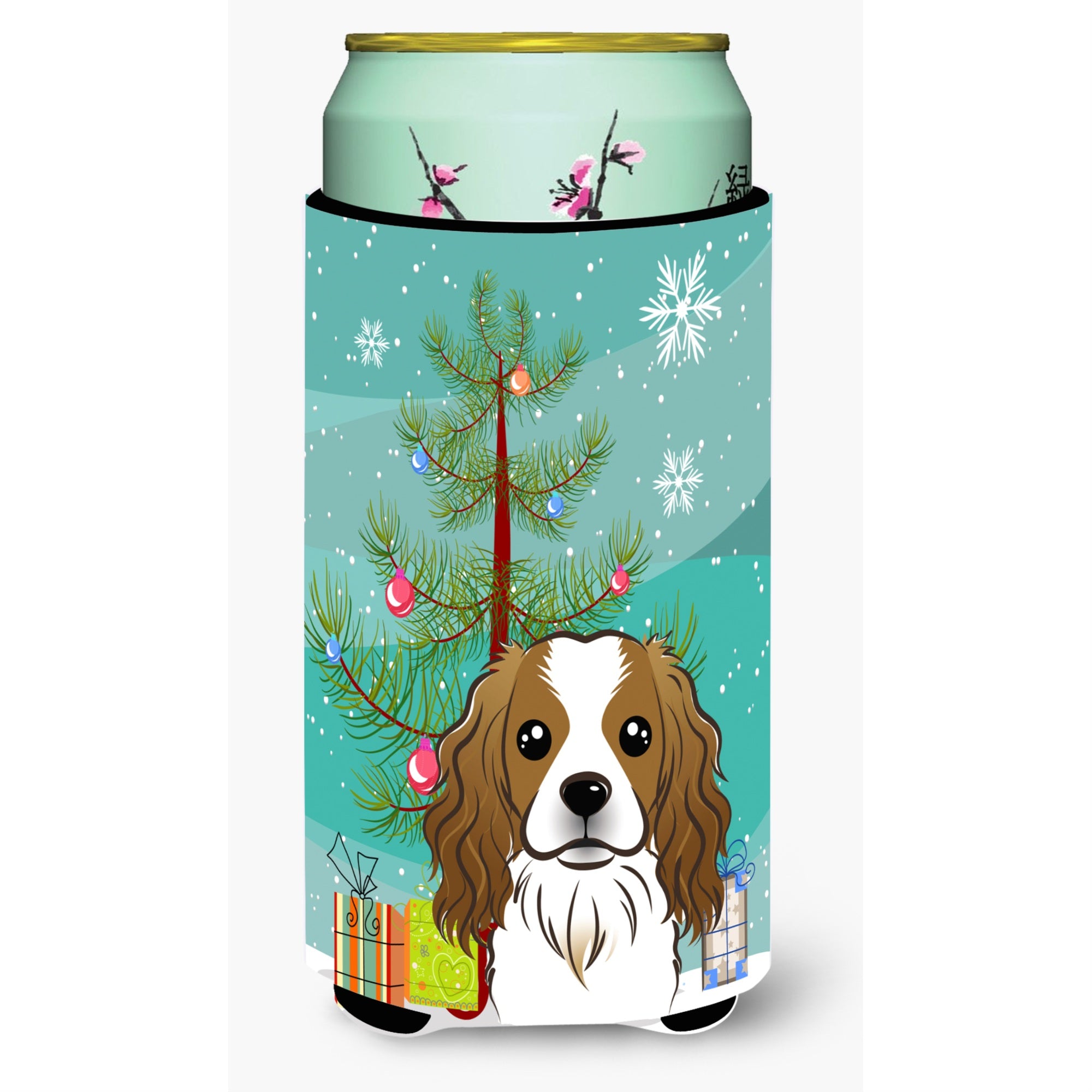 'Caroline'S Treasures Christmas Tree And Cavalier Spaniel Tall Boy Koozie Hugger, Multicolor''