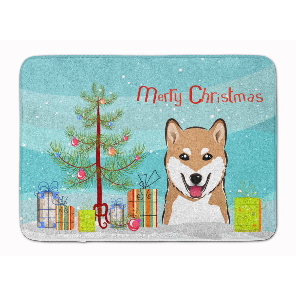 'Caroline'S Treasures Christmas Tree And Shiba Inu Floor Mat, 19'''' X 27'''', Multicolor''