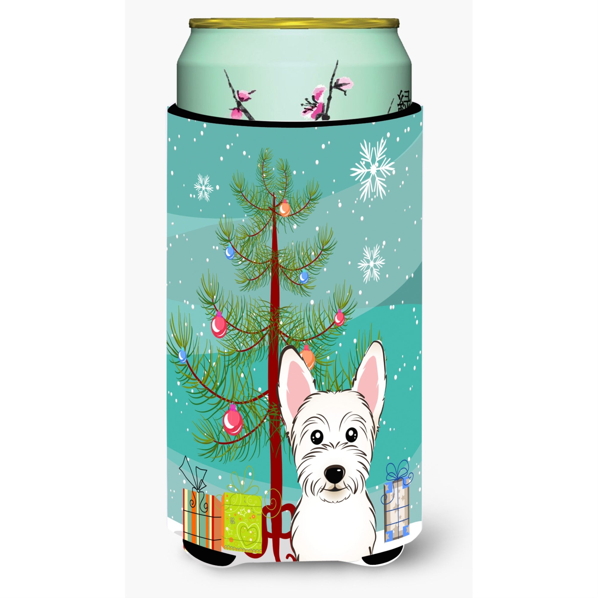'Caroline'S Treasures Christmas Tree And Westie Tall Boy Koozie Hugger, Multicolor''
