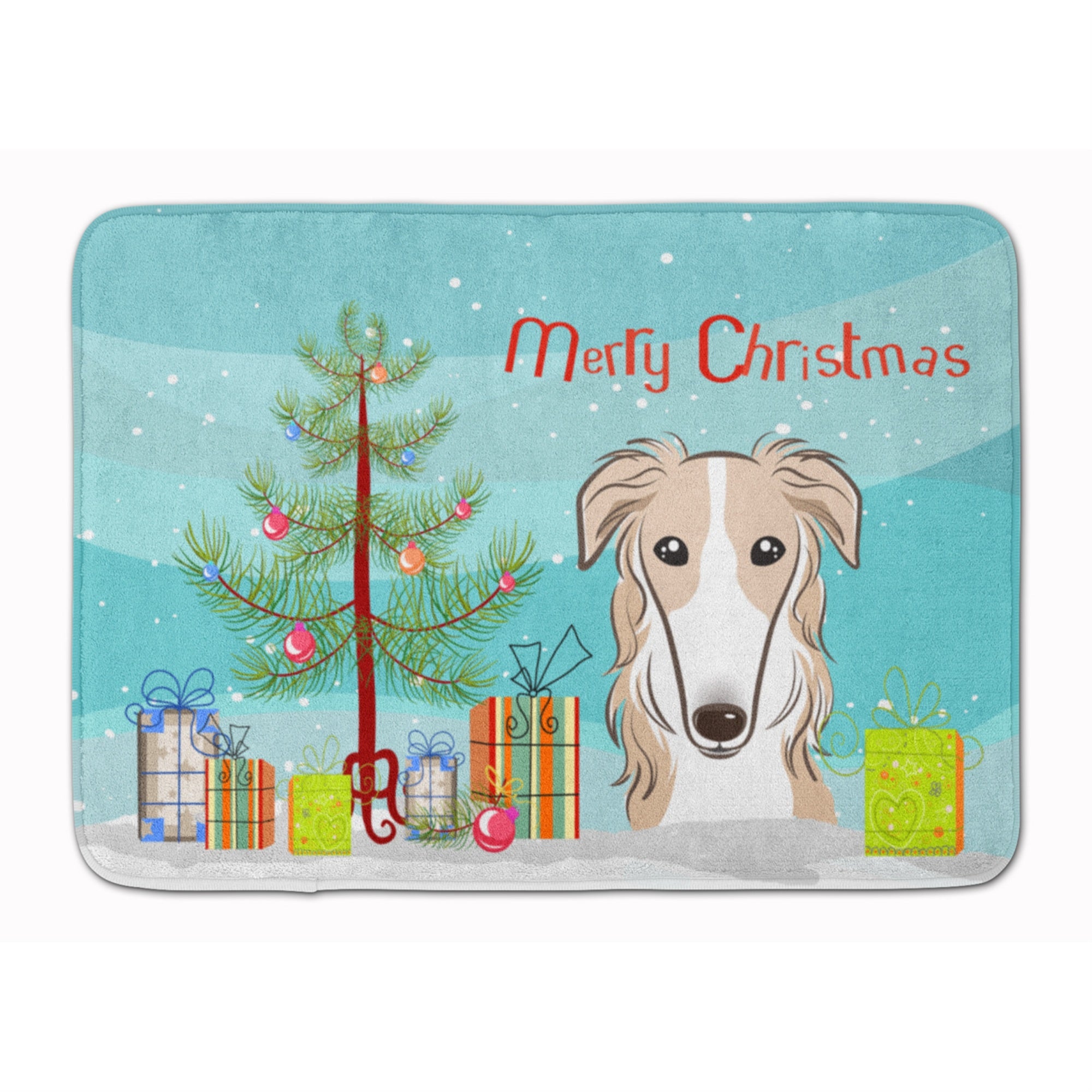 'Caroline'S Treasures Christmas Tree And Borzoi Floor Mat, 19'''' X 27'''', Multicolor''