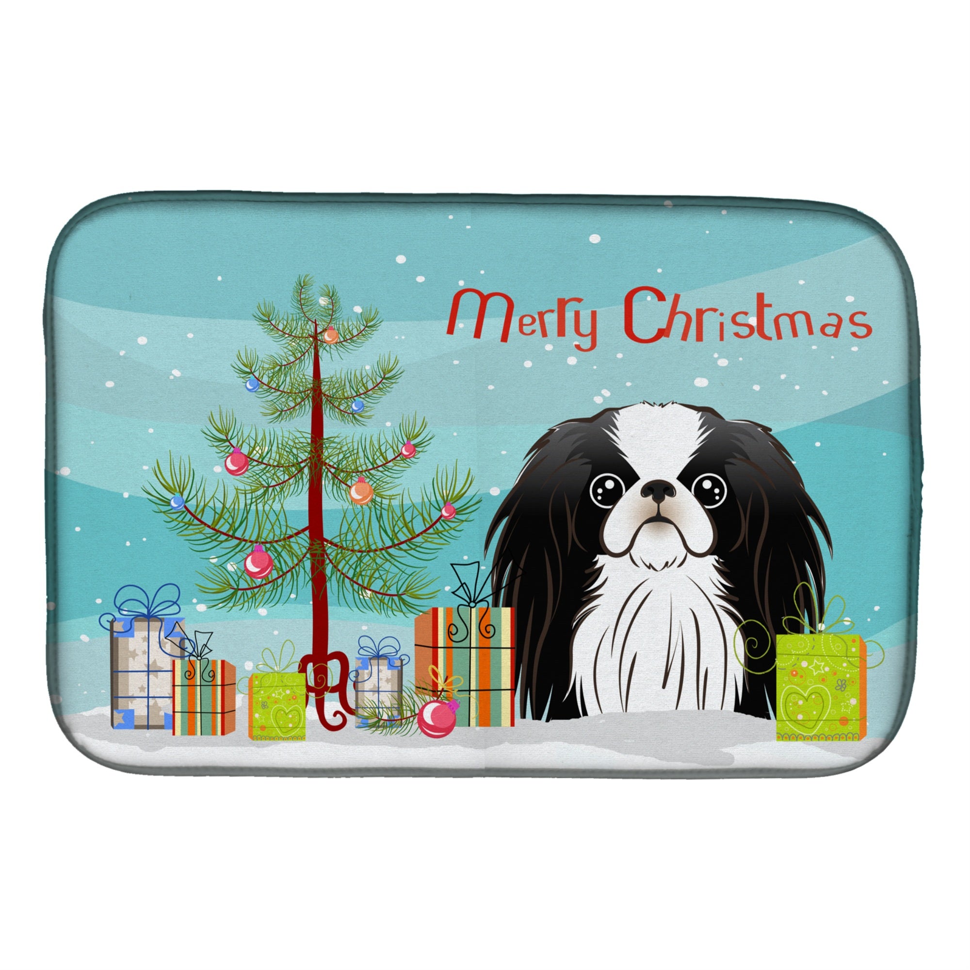 'Caroline'S Treasures Christmas Tree And Japanese Chin Dish Drying Mat, 14'''' X 21''''''