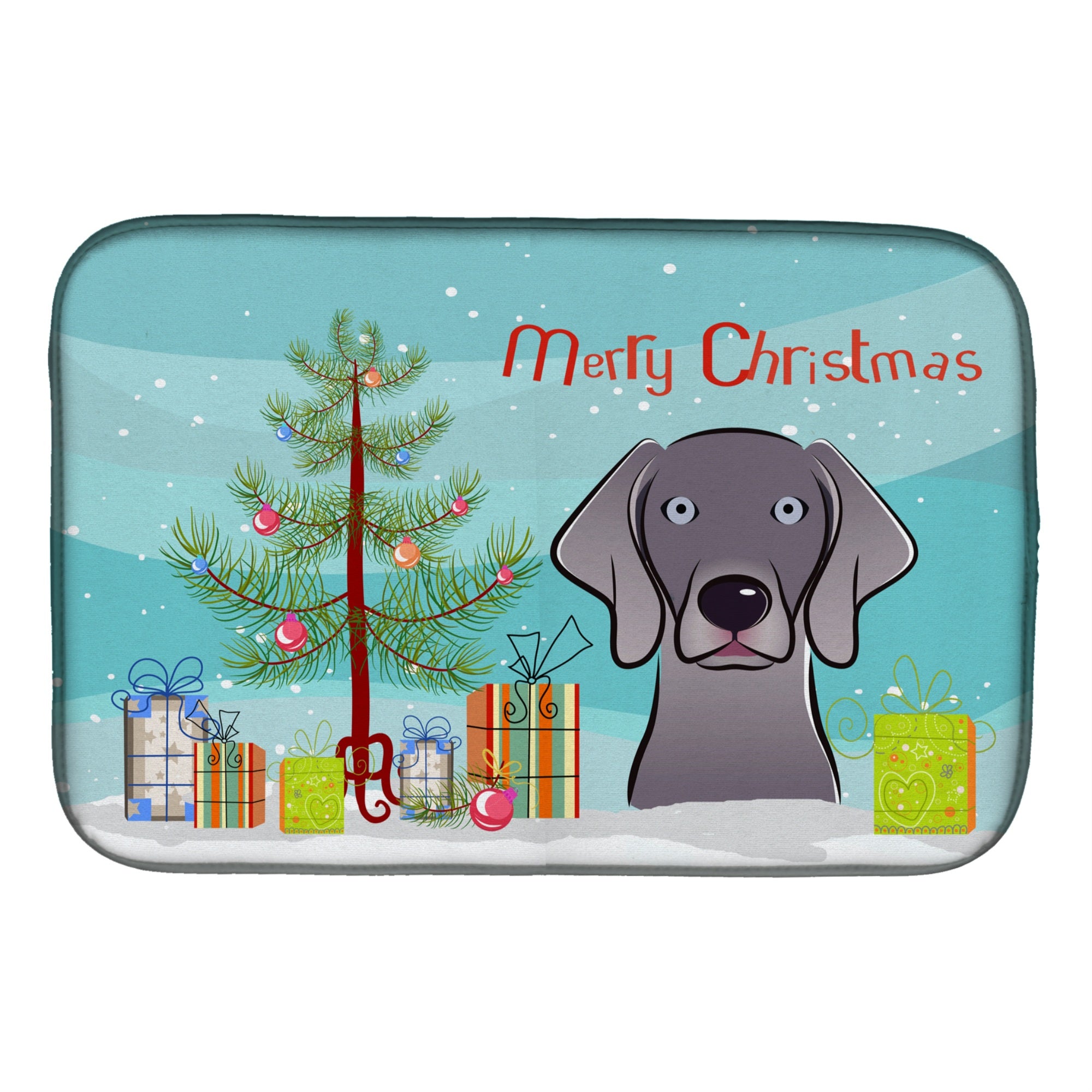 'Caroline'S Treasures Christmas Tree And Weimaraner Dish Drying Mat, 14'''' X 21''''''