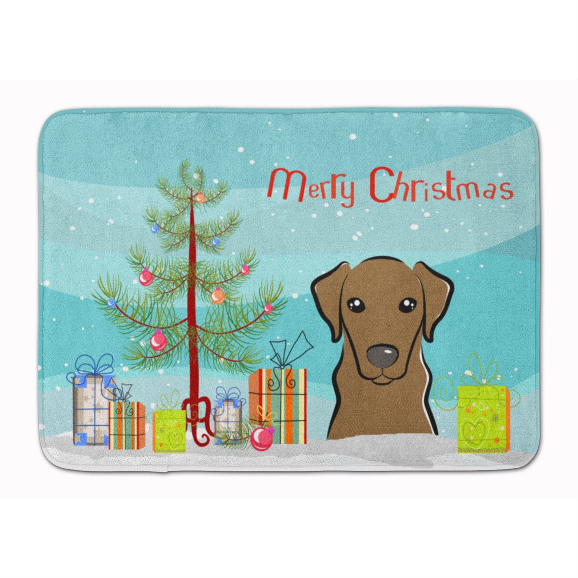 'Caroline'S Treasures Christmas Tree And Chocolate Labrador Floor Mat, 19'''' X 27'''', Multicolor''