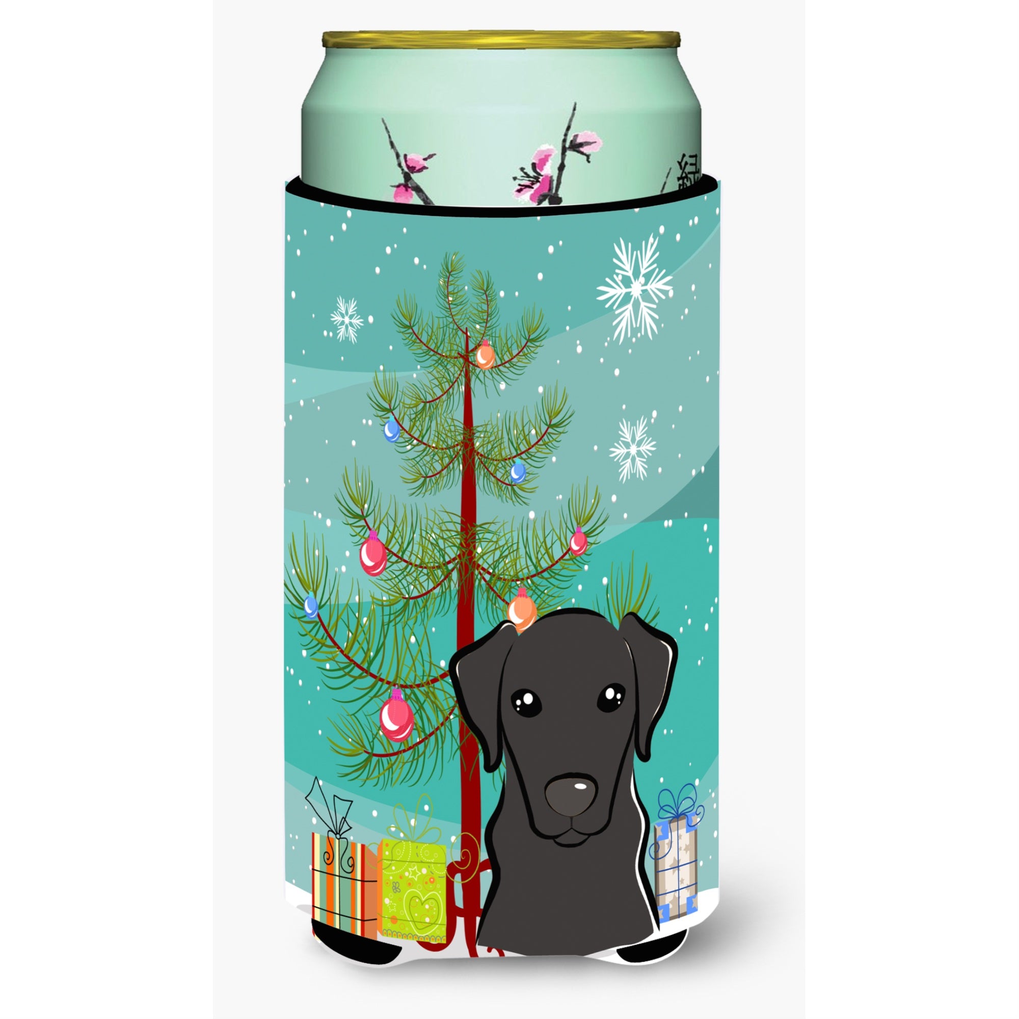 'Caroline'S Treasures Christmas Tree And Black Labrador Tall Boy Koozie Hugger, Multicolor''