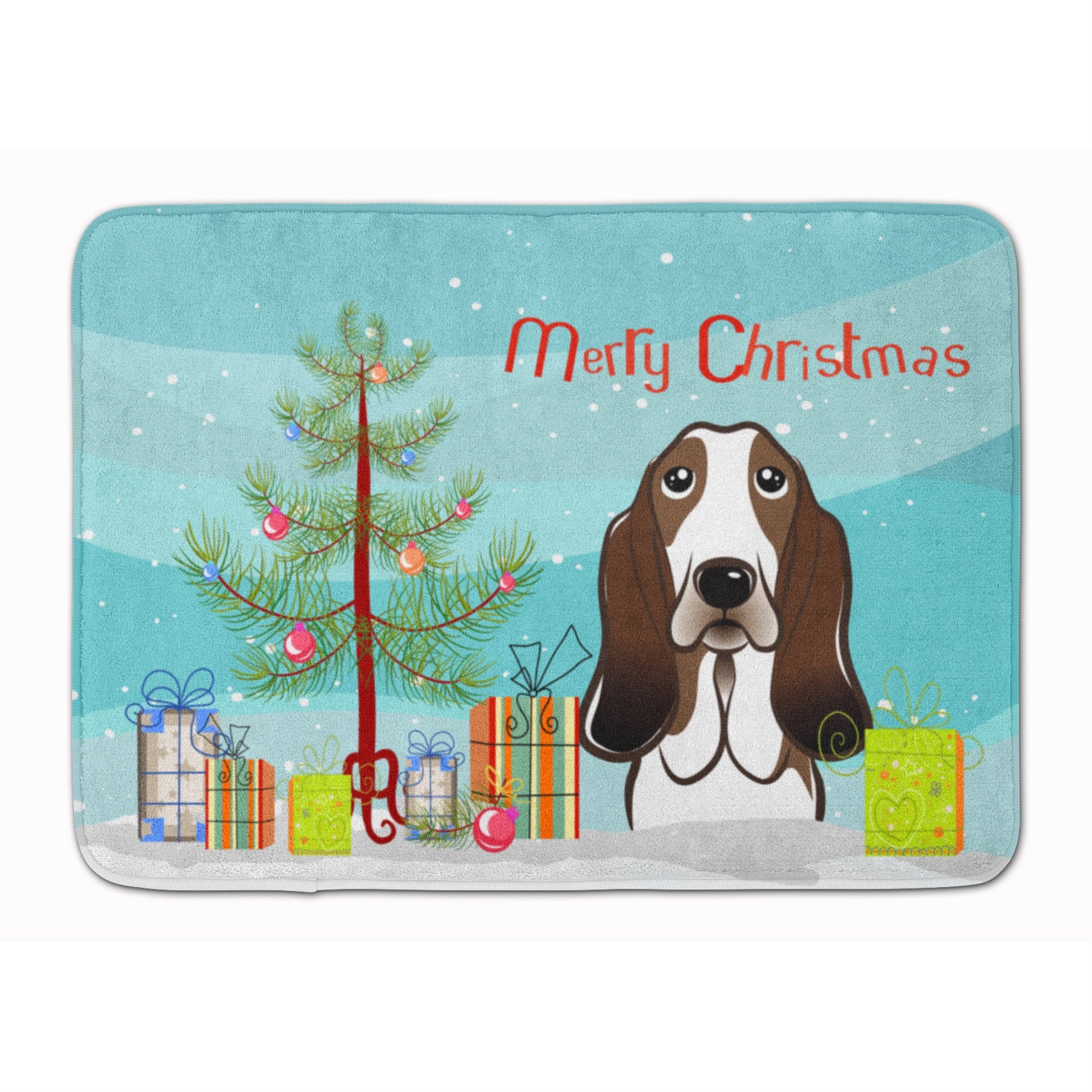 'Caroline'S Treasures Christmas Tree And Basset Hound Floor Mat, 19'''' X 27'''', Multicolor''