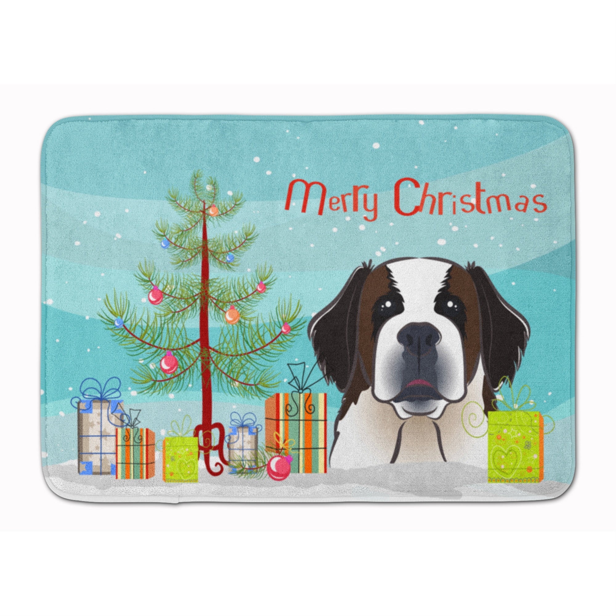 'Caroline'S Treasures Christmas Tree And Saint Bernard Floor Mat, 19'''' X 27'''', Multicolor''