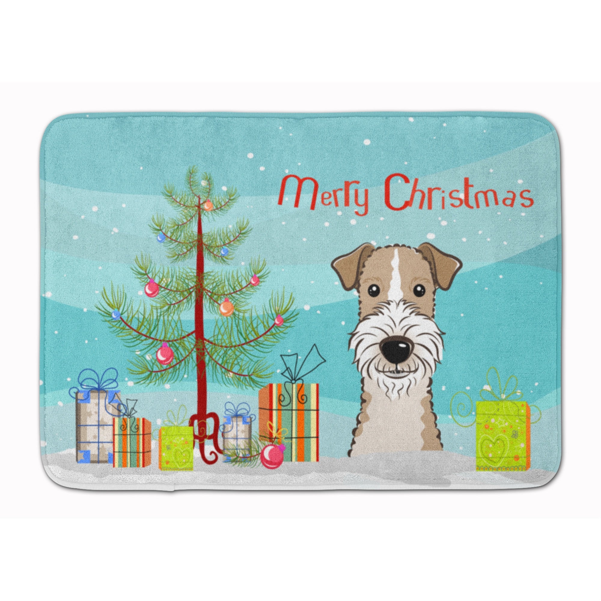 'Caroline'S Treasures Christmas Tree Wire Hair Fox Terrier Floor Mat, 19'''' X 27'''', Multicolor''