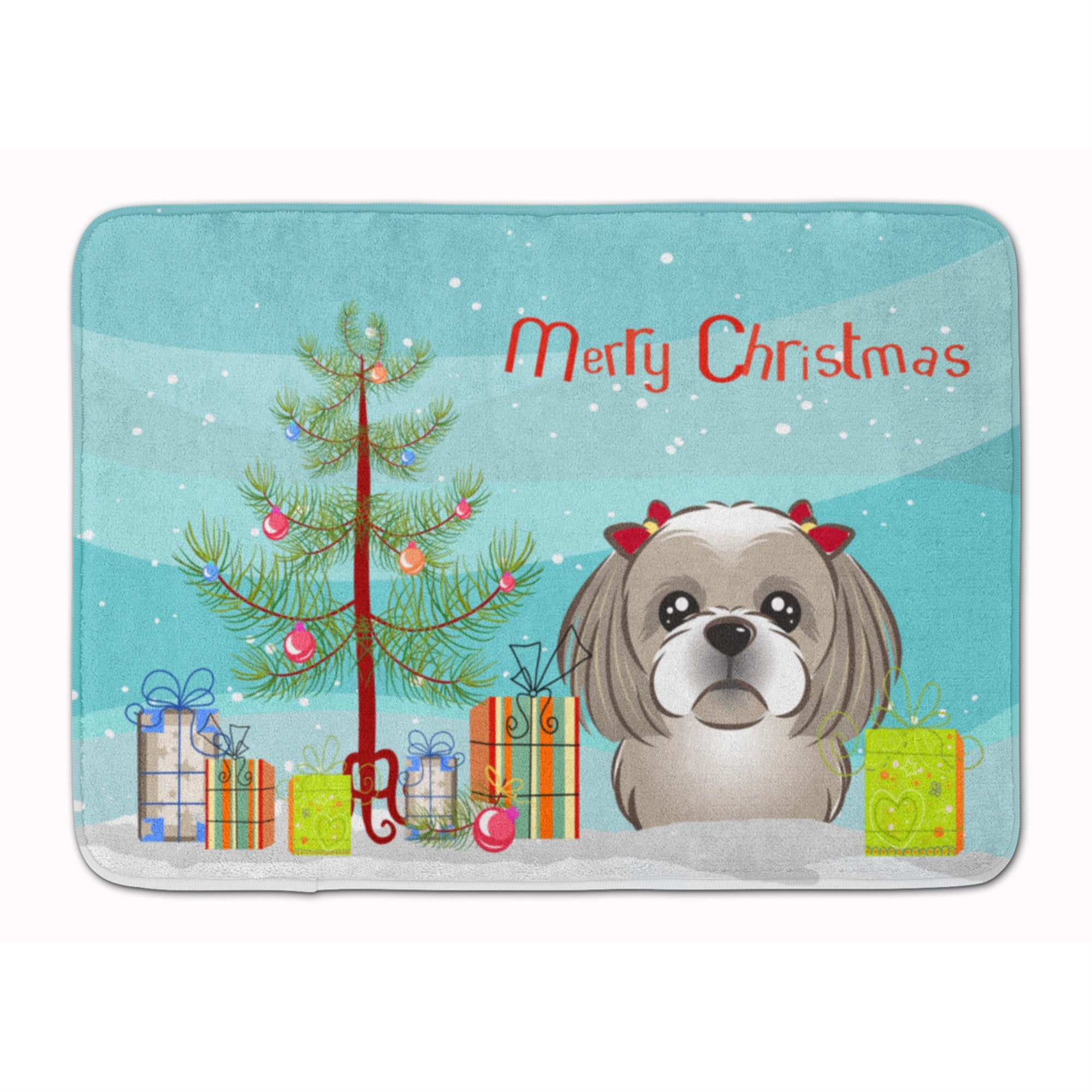 'Caroline'S Treasures Christmas Tree And Gray Silver Shih Tzu, 19'''' X 27'''', Multicolor''