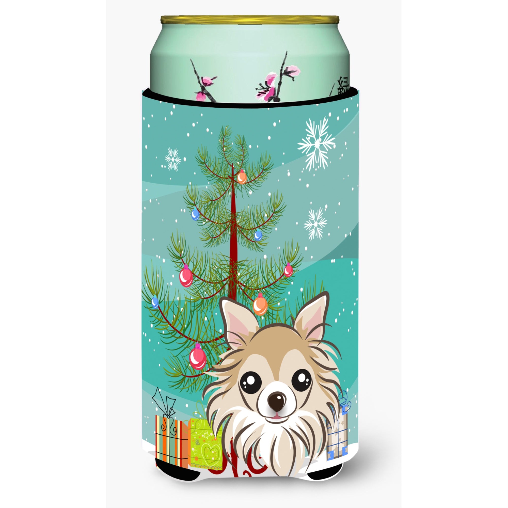 'Caroline'S Treasures Christmas Tree And Chihuahua Tall Boy Koozie Hugger, Multicolor''