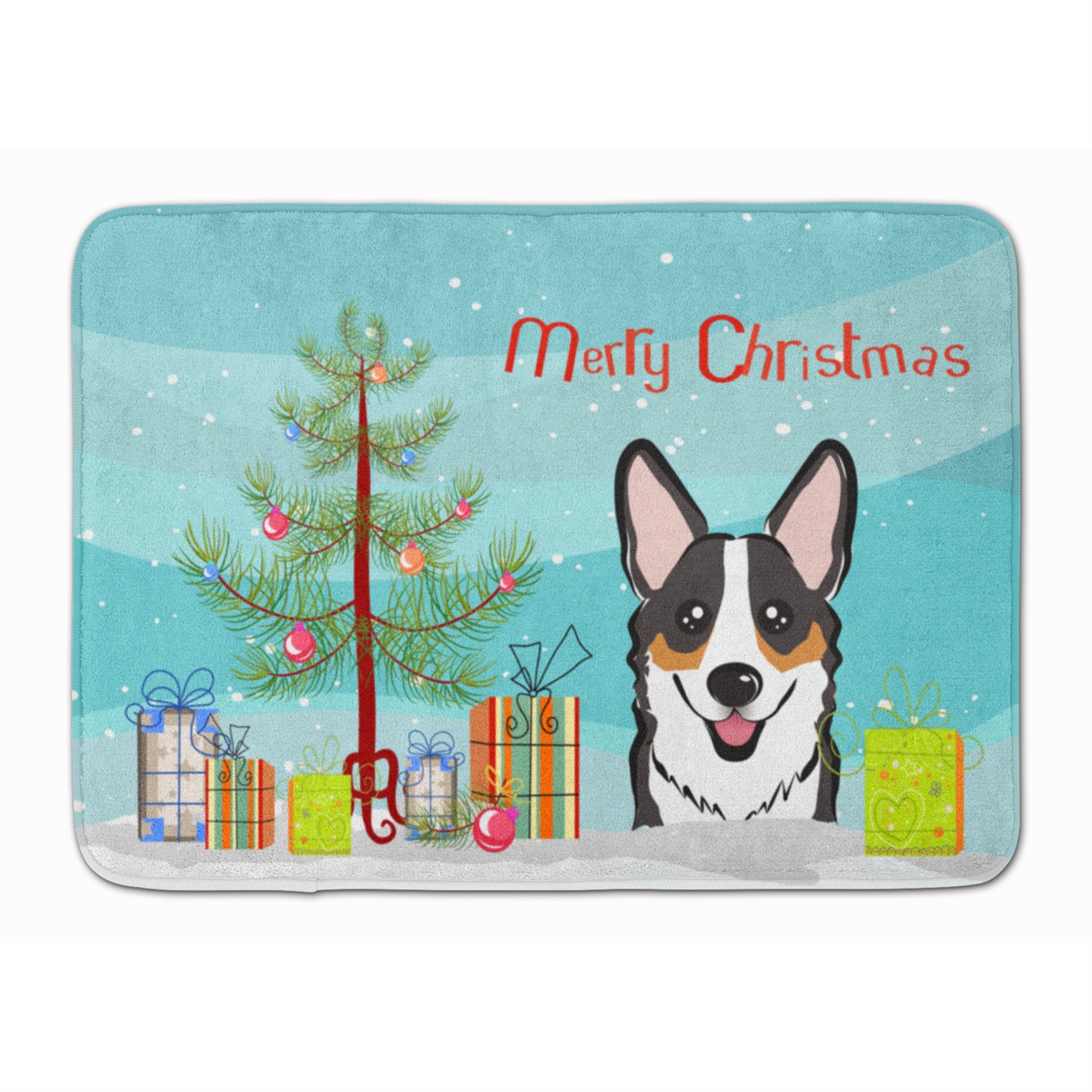 'Caroline'S Treasures Christmas Tree And Tricolor Corgi Floor Mat, 19'''' X 27'''', Multicolor''