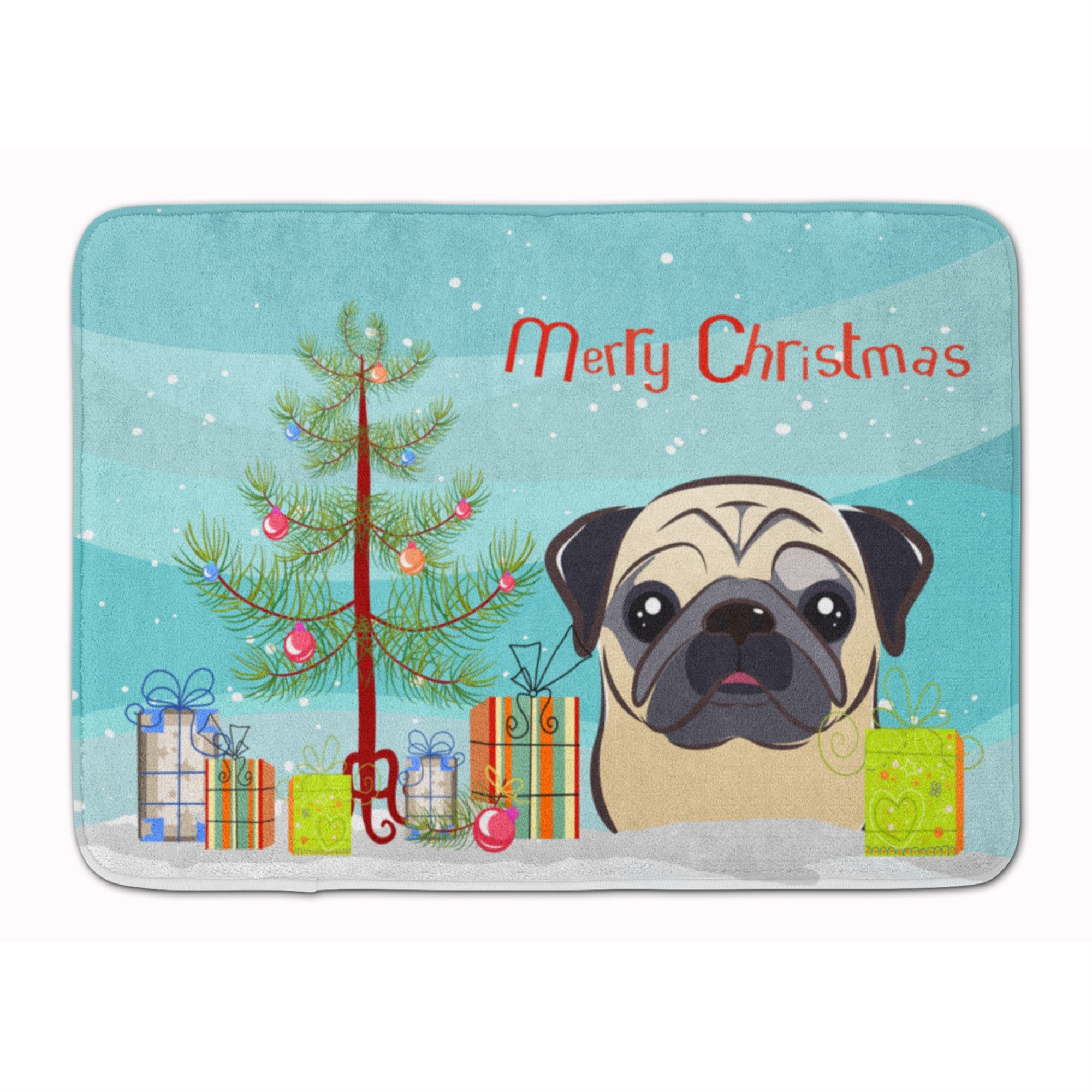 'Caroline'S Treasures Christmas Tree And Fawn Pug Floor Mat, 19'''' X 27'''', Multicolor''