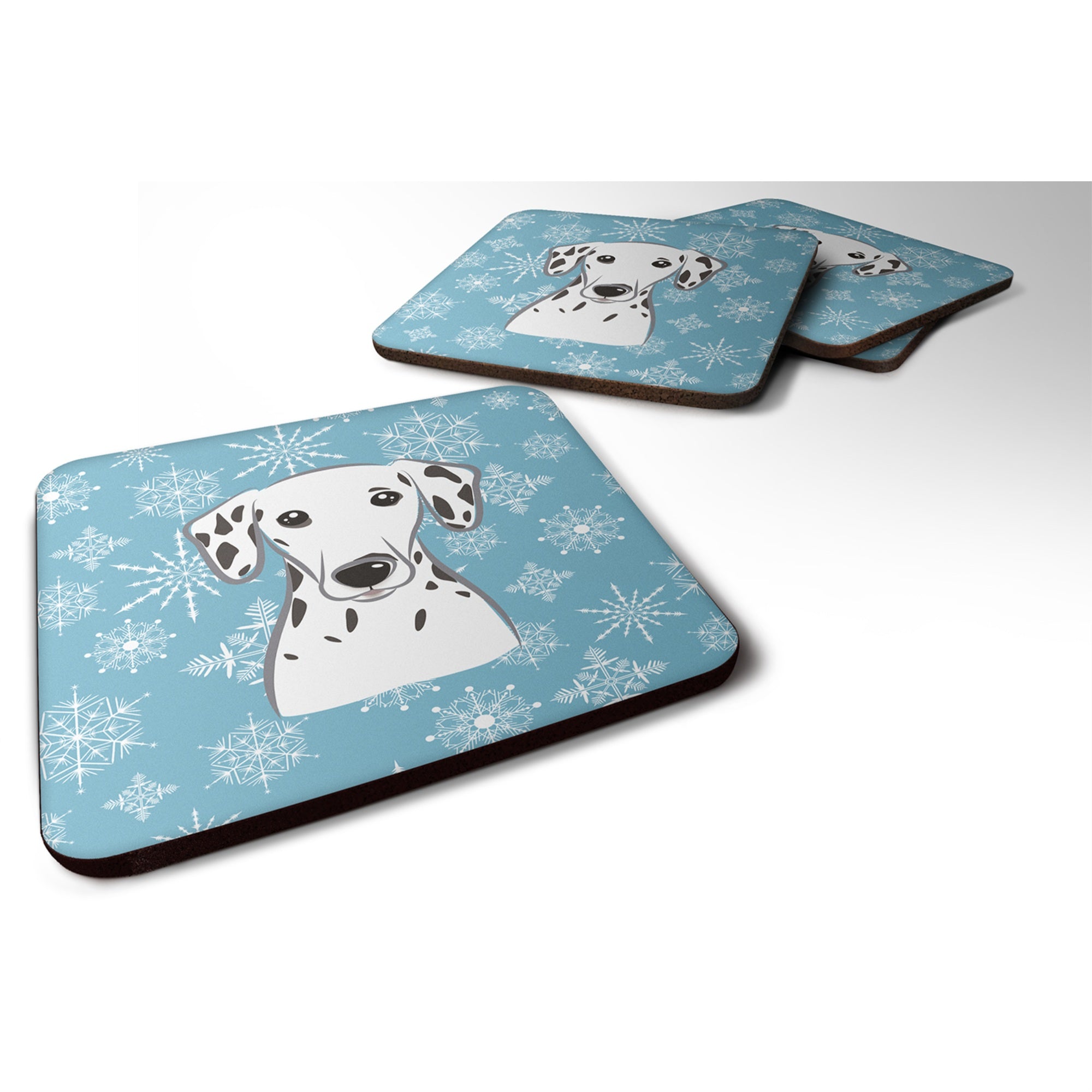 'Caroline'S Treasures Bb1644Fc Snowflake Dalmatian Foam Coasters (Set Of 4), 3.5'''', Multicolor''