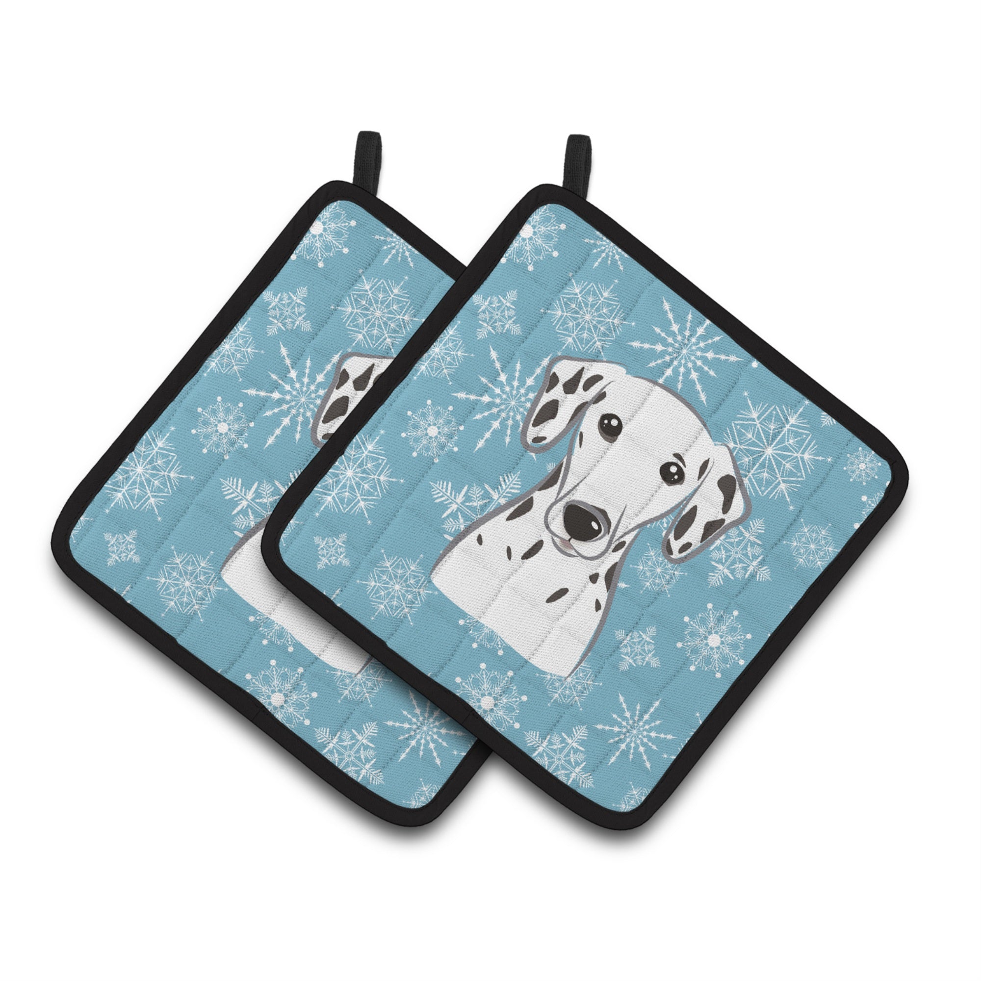 'Caroline'S Treasures Snowflake Dalmatian Pair Of Pot Holders Bb1644Pthd, 7.5Hx7.5W, Multicolor''