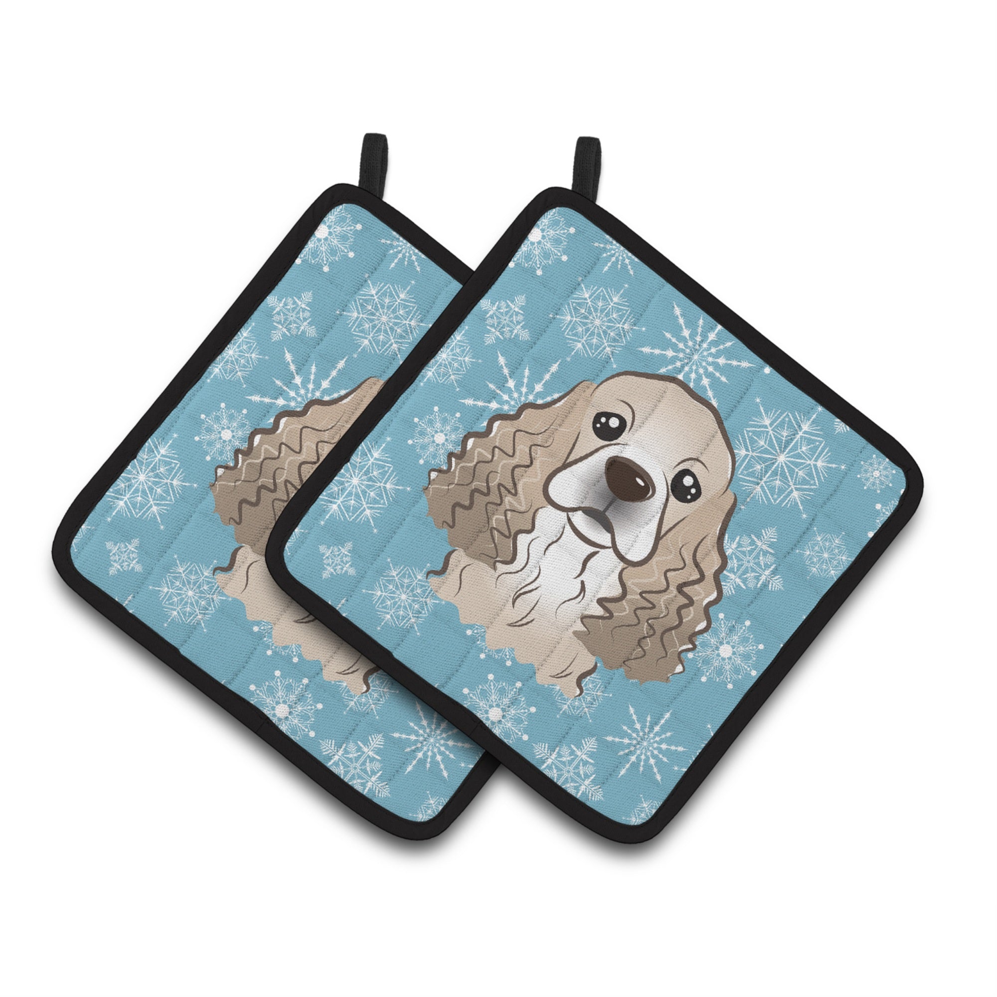 'Caroline'S Treasures Snowflake Cocker Spaniel Pair Of Pot Holders Bb1650Pthd, 7.5Hx7.5W, Multicolor''