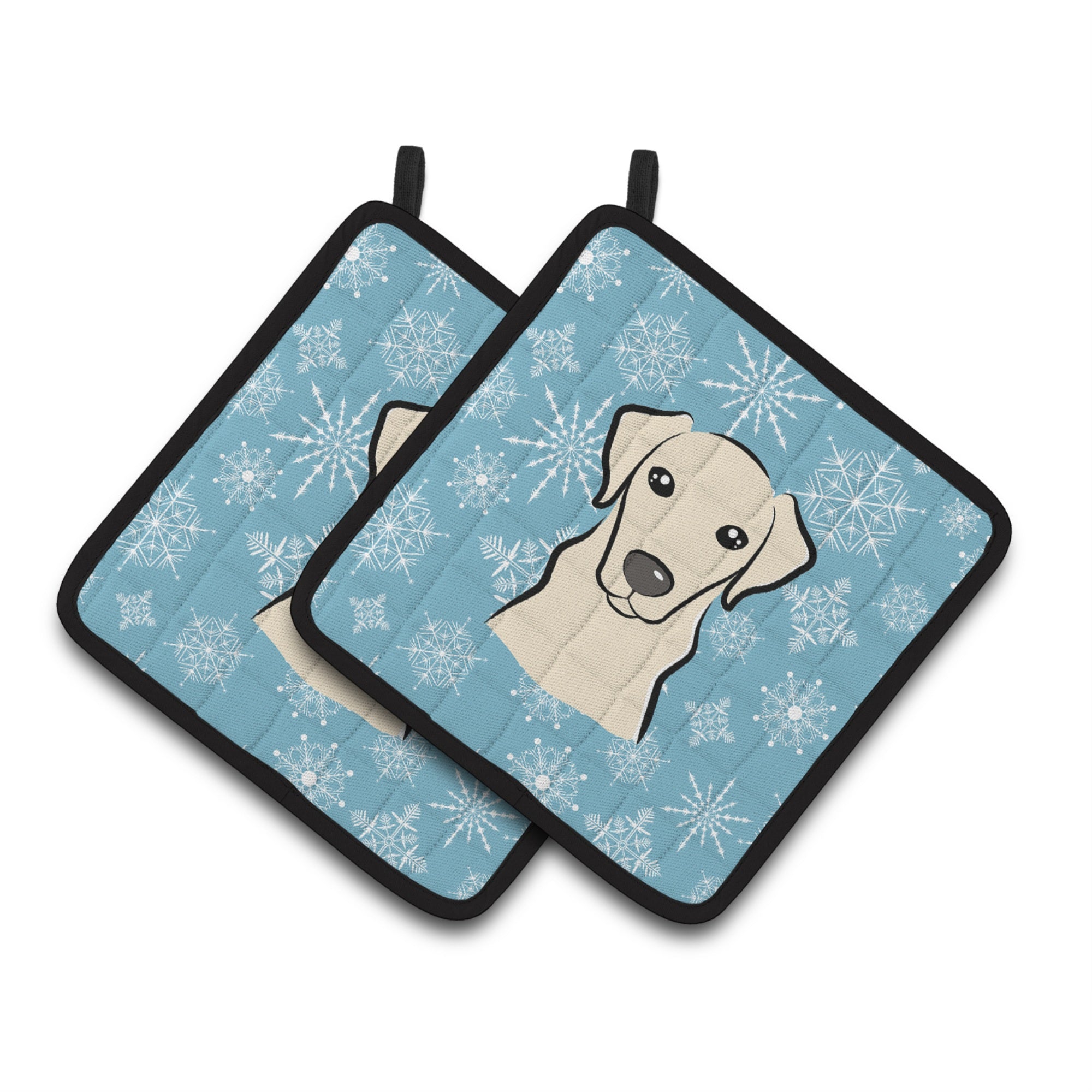'Caroline'S Treasures Snowflake Yellow Labrador Pair Of Pot Holders Bb1656Pthd, 7.5Hx7.5W, Multicolor''