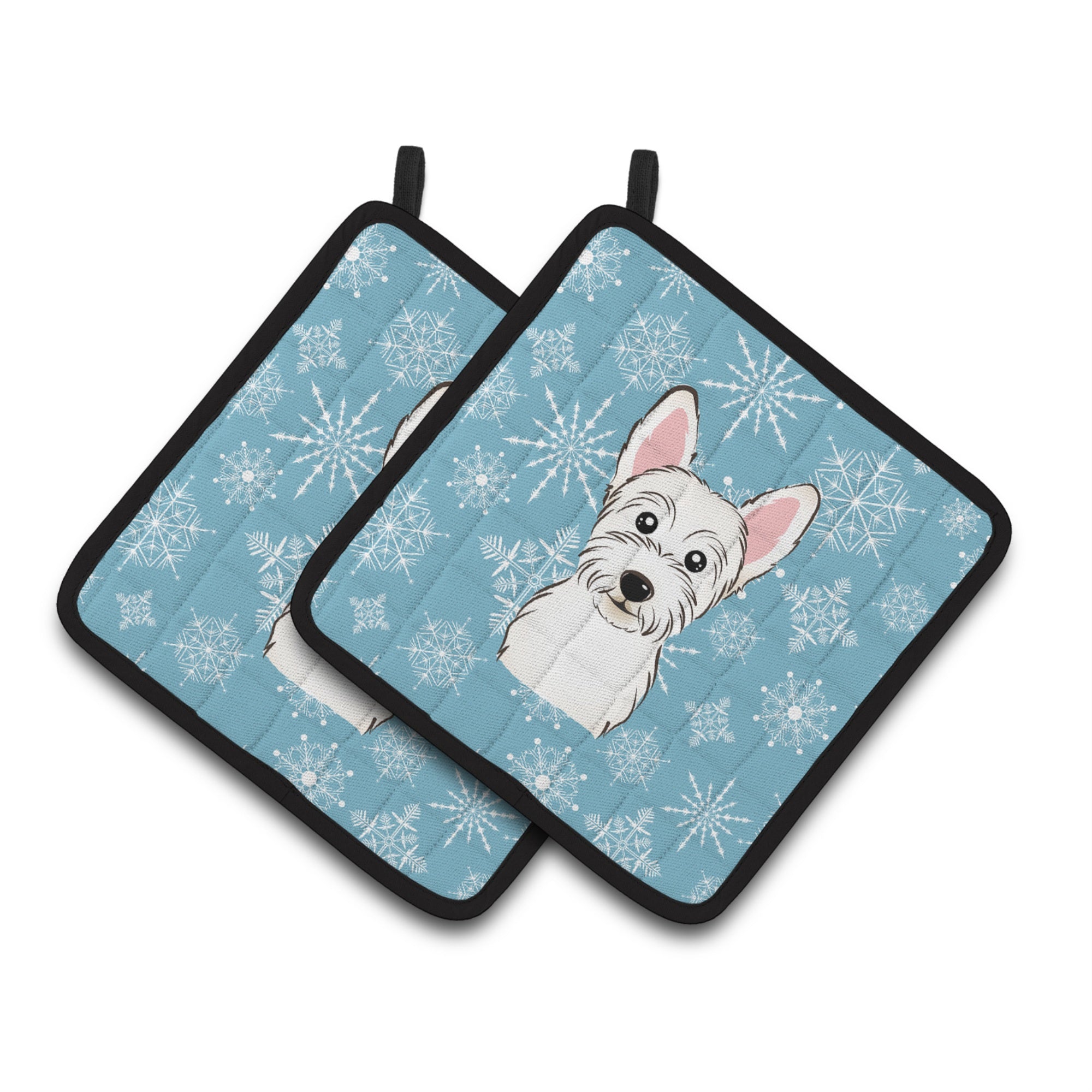 'Caroline'S Treasures Snowflake Westie Pair Of Pot Holders Bb1660Pthd, 7.5Hx7.5W, Multicolor''