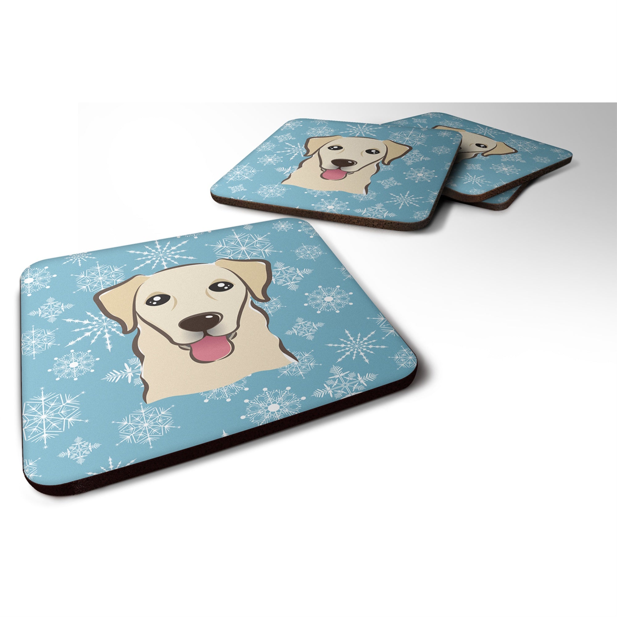 'Caroline'S Treasures Bb1686Fc Snowflake Golden Retriever Foam Coasters (Set Of 4), 3.5'''', Multicolor''