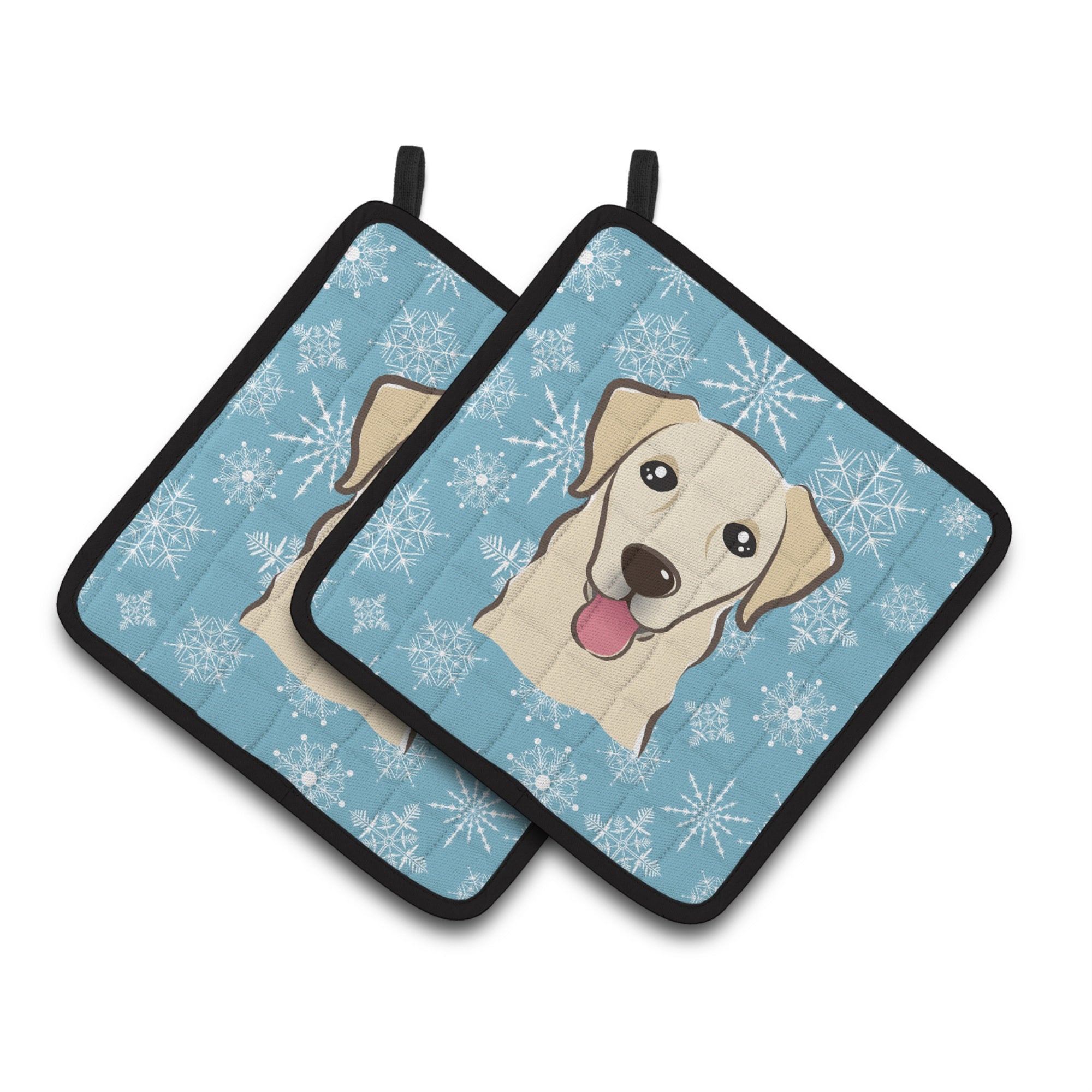 'Caroline'S Treasures Snowflake Golden Retriever Pair Of Pot Holders Bb1686Pthd, 7.5Hx7.5W, Multicolor''