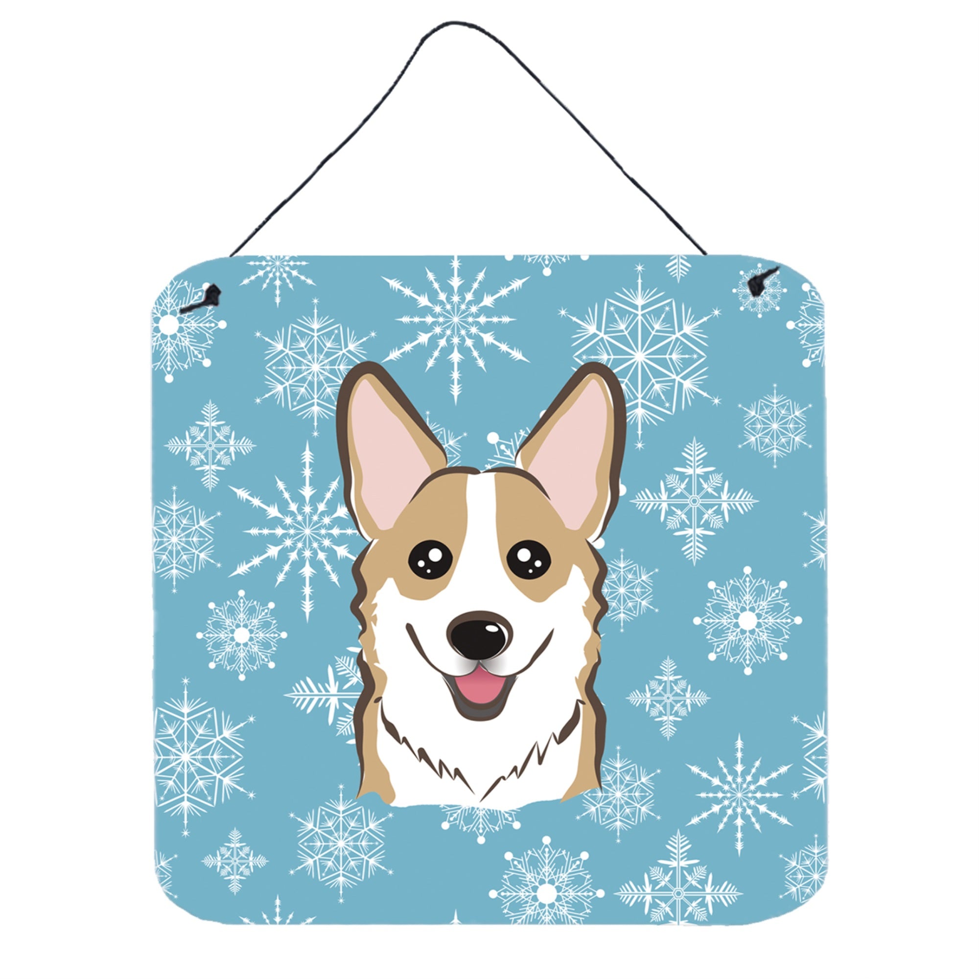 'Caroline'S Treasures Snowflake Sable Corgi Wall Or Door Hanging Prints Bb1687Ds66, 6Hx6W, Multicolor''