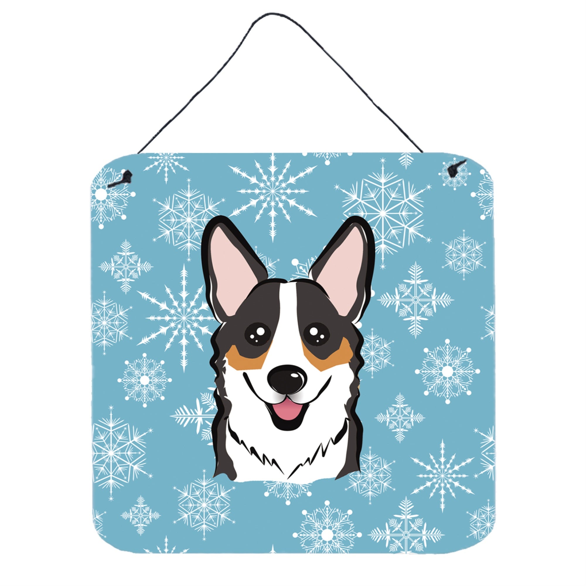'Caroline'S Treasures Snowflake Tricolor Corgi Wall Or Door Hanging Prints Bb1689Ds66, 6Hx6W, Multicolor''