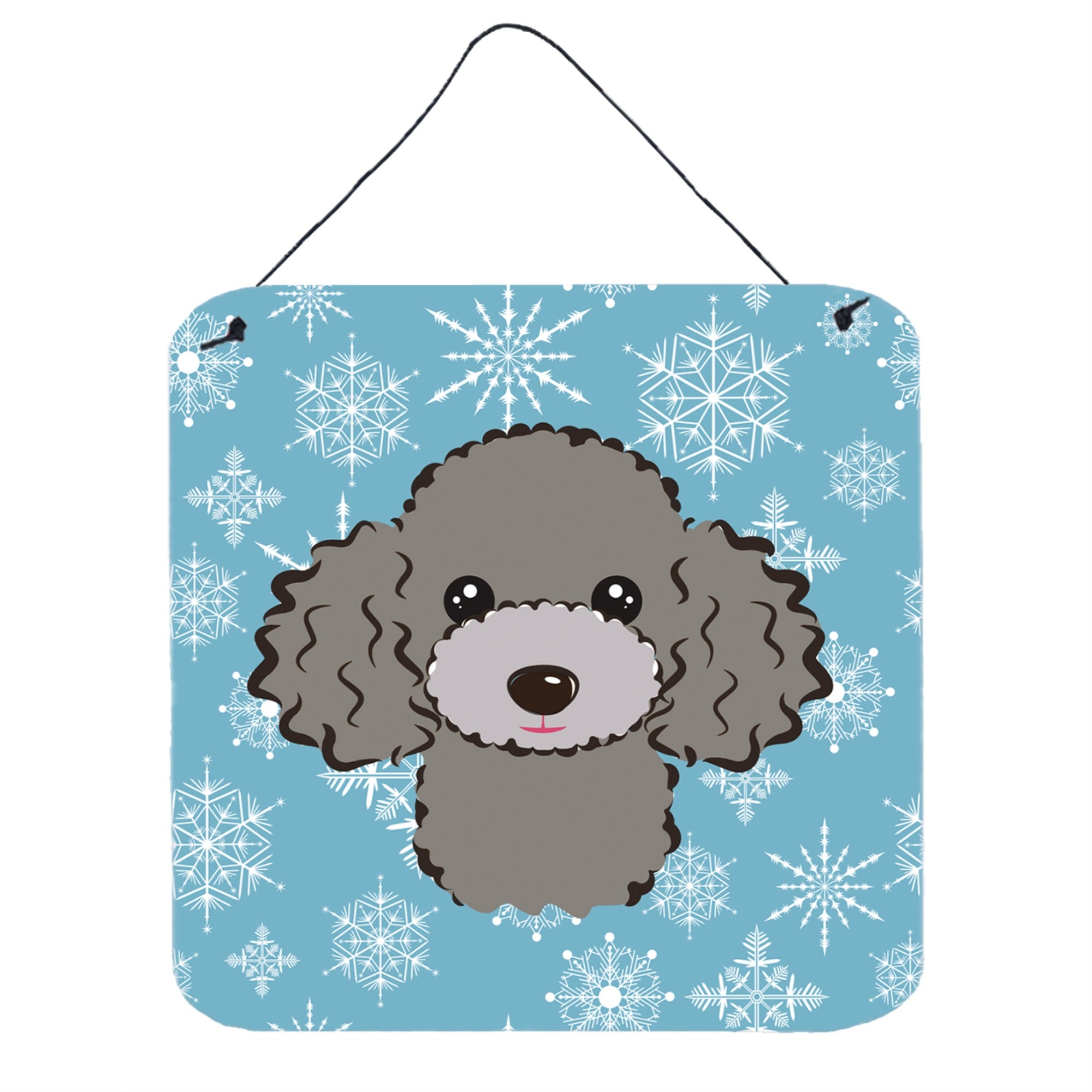 'Caroline'S Treasures Snowflake Silver Gray Poodle Wall Or Door Hanging Prints Bb1693Ds66, 6Hx6W, Multicolor''