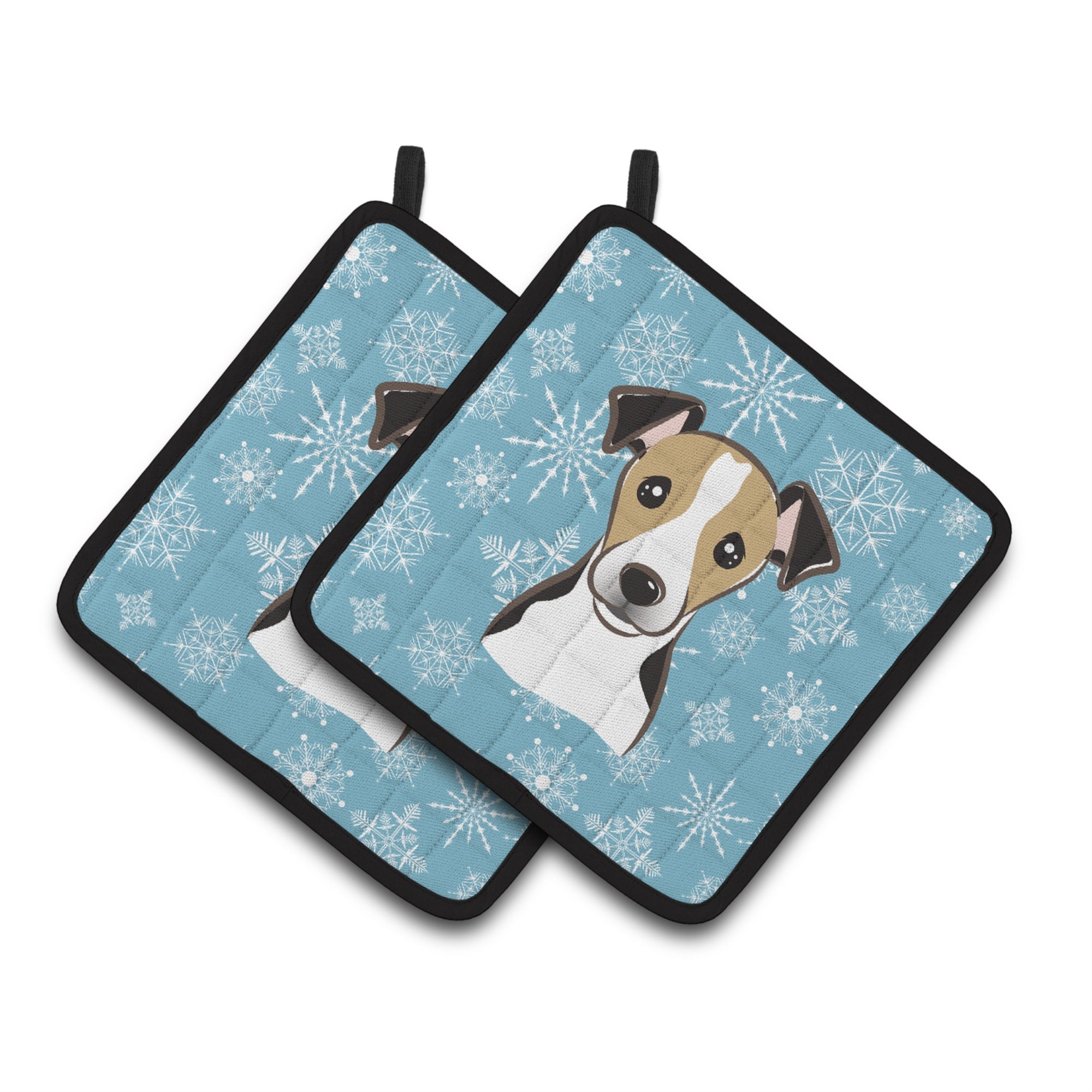 'Caroline'S Treasures Snowflake Jack Russell Terrier Pair Of Pot Holders Bb1695Pthd, 7.5Hx7.5W, Multicolor''