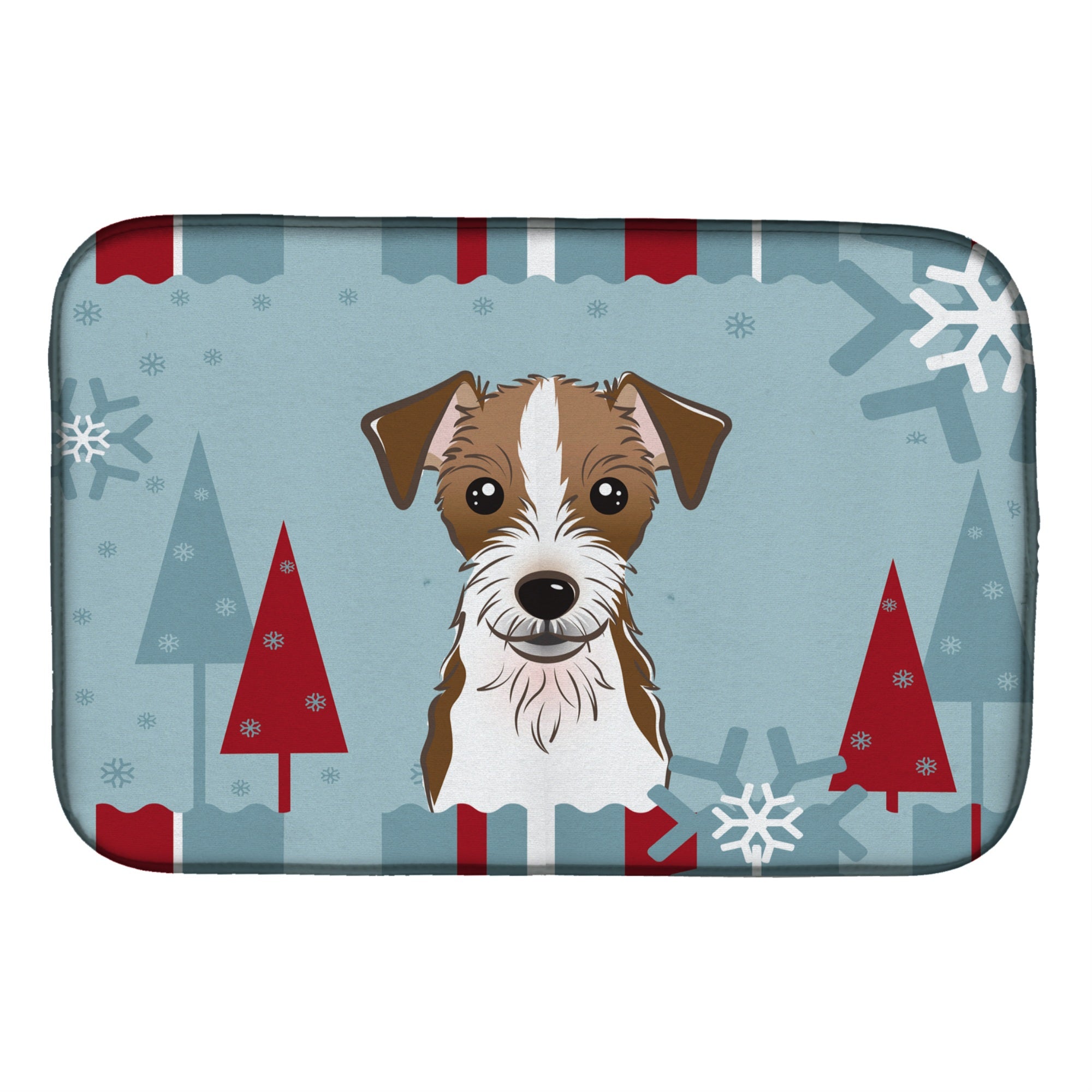 'Caroline'S Treasures Winter Holiday Jack Russell Terrier Dish Drying Mat, 14'''' X 21''''''