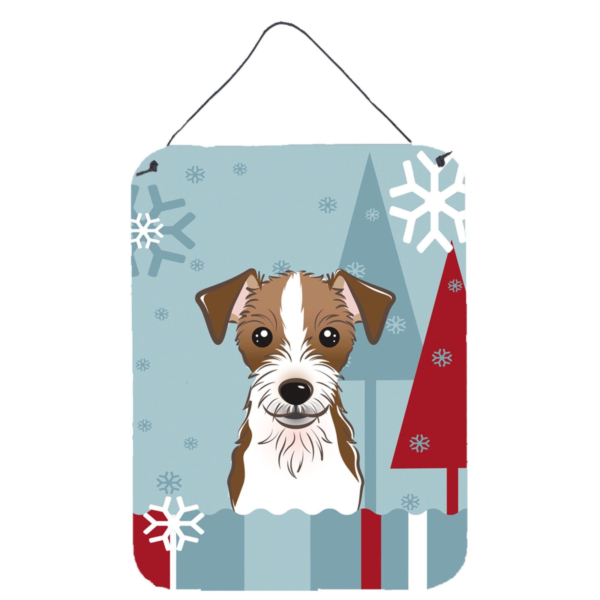 'Caroline'S Treasures Winter Holiday Jack Russell Terrier Wall Or Door Hanging Prints Bb1698Ds1216, 16Hx12W, Multicolor''