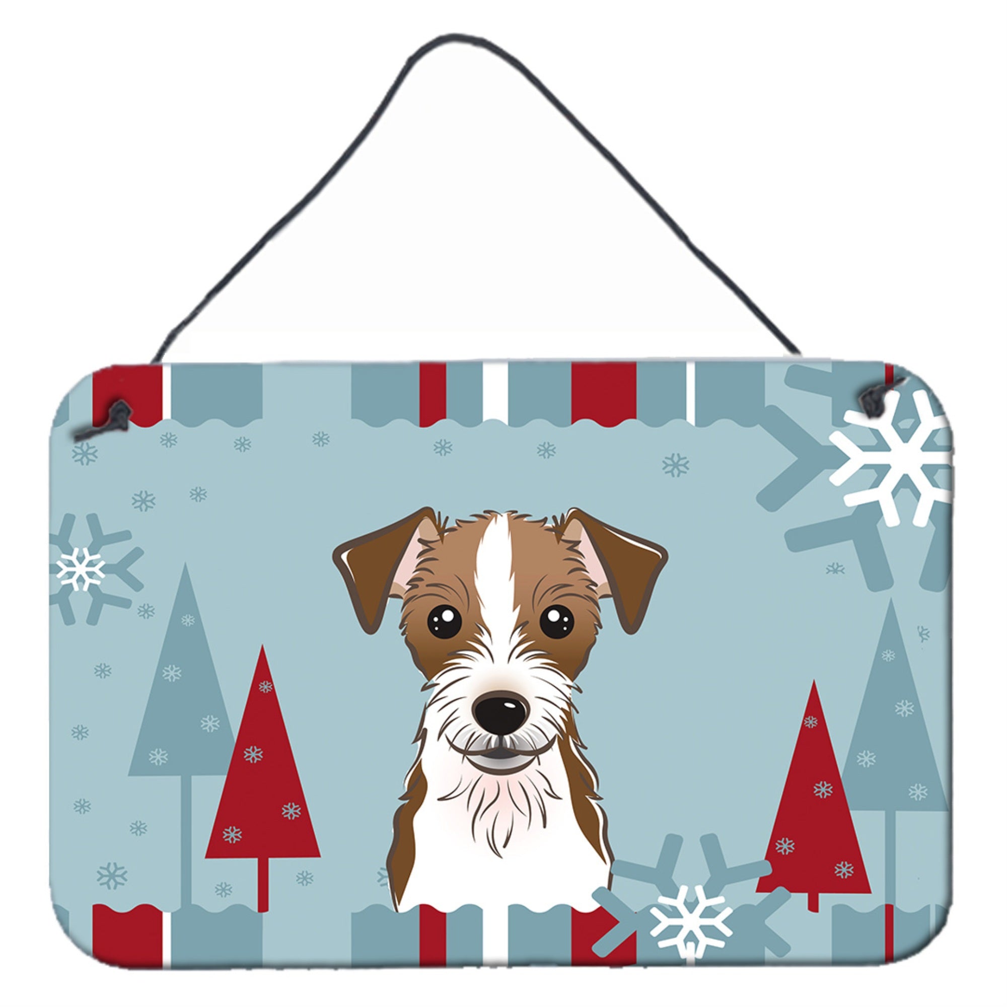'Caroline'S Treasures Winter Holiday Jack Russell Terrier Wall Or Door Hanging Prints Bb1698Ds812, 8Hx12W, Multicolor''