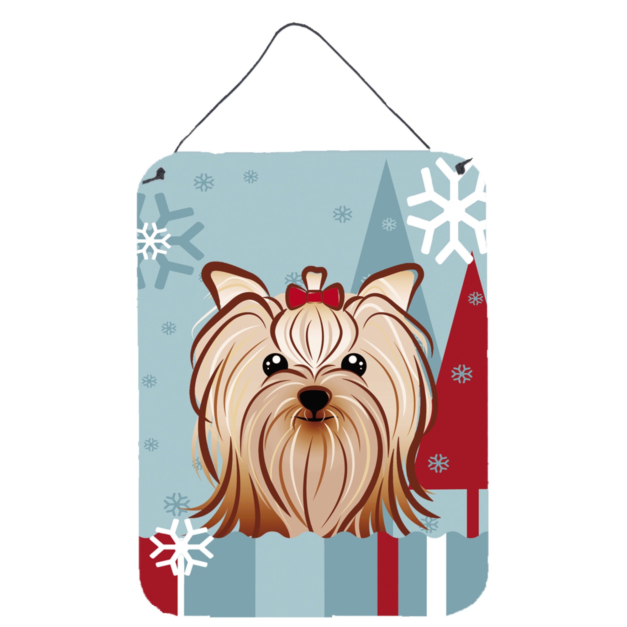 'Caroline'S Treasures Winter Holiday Yorkie Yorkshire Terrier Wall Or Door Hanging Prints Bb1700Ds1216, 16Hx12W, Multicolor''