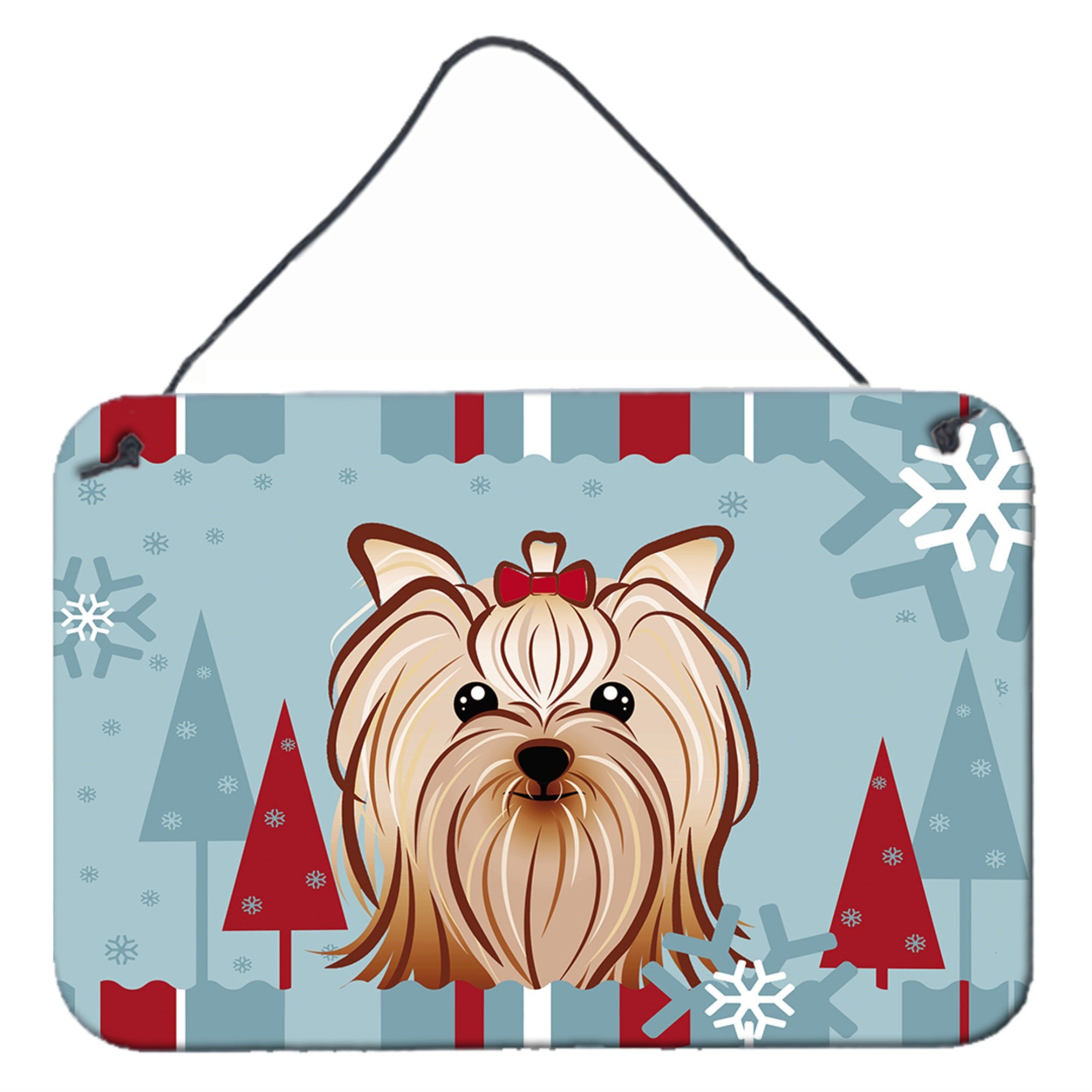 'Caroline'S Treasures Winter Holiday Yorkie Yorkshire Terrier Wall Or Door Hanging Prints Bb1700Ds812, 8Hx12W''