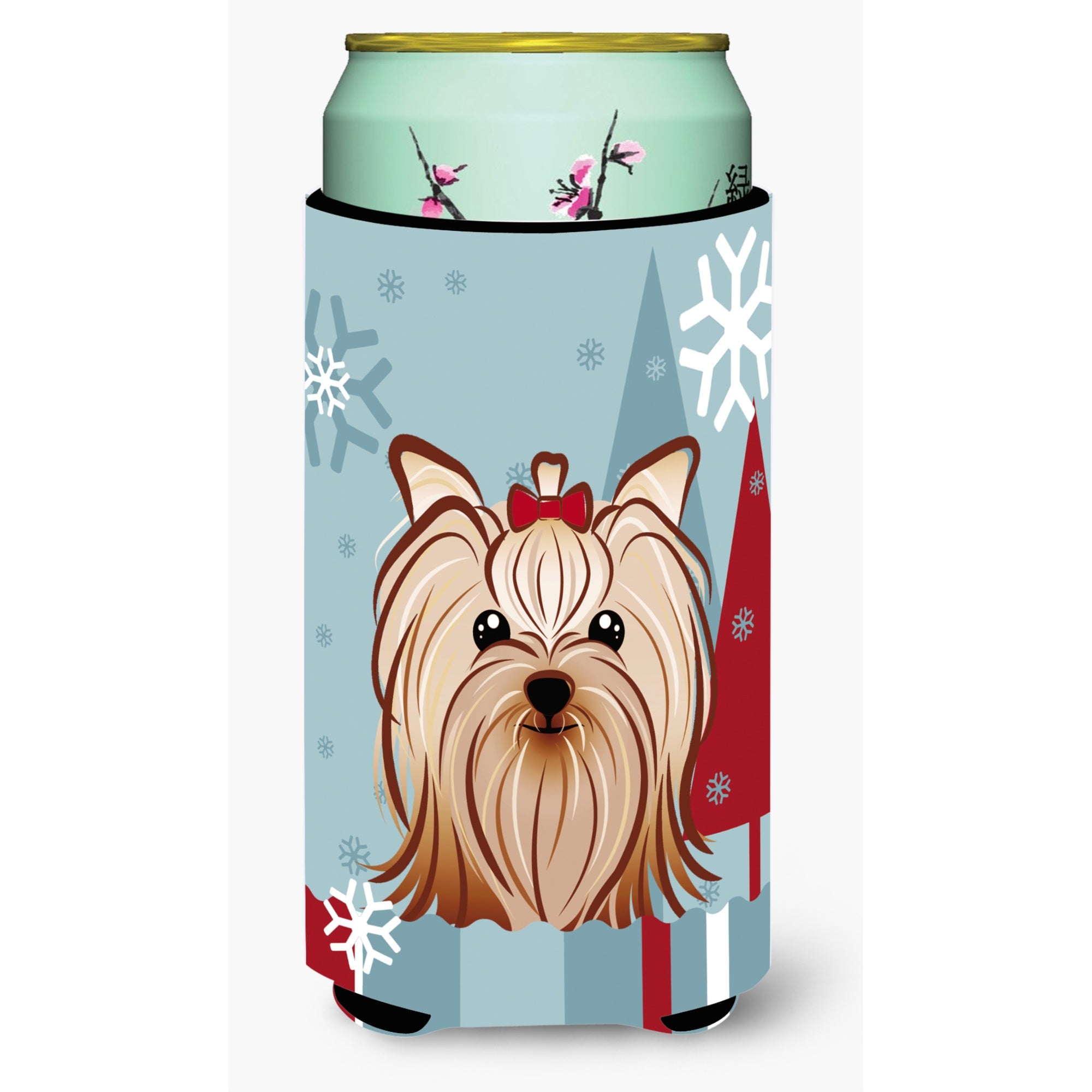 'Caroline'S Treasures Winter Holiday Yorkie Yorkshire Terrier Tall Boy Koozie Hugger, Multicolor''
