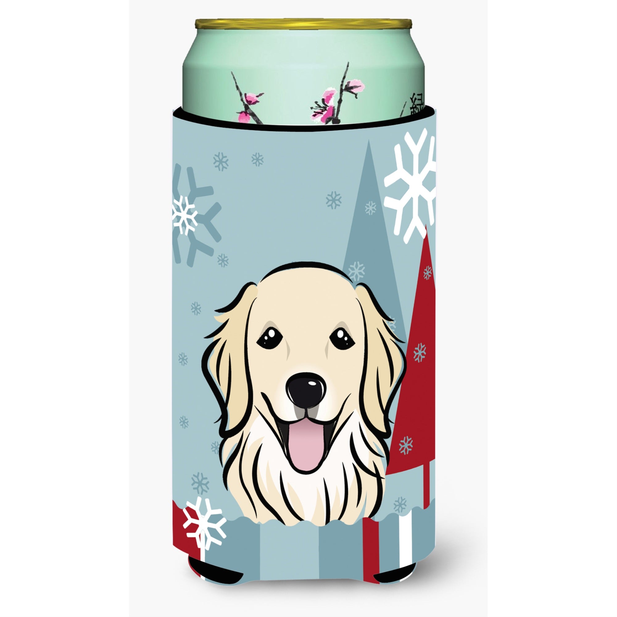 'Caroline'S Treasures Bb1701Tbc Winter Holiday Golden Retriever Tall Boy Koozie Hugger, Multicolor''