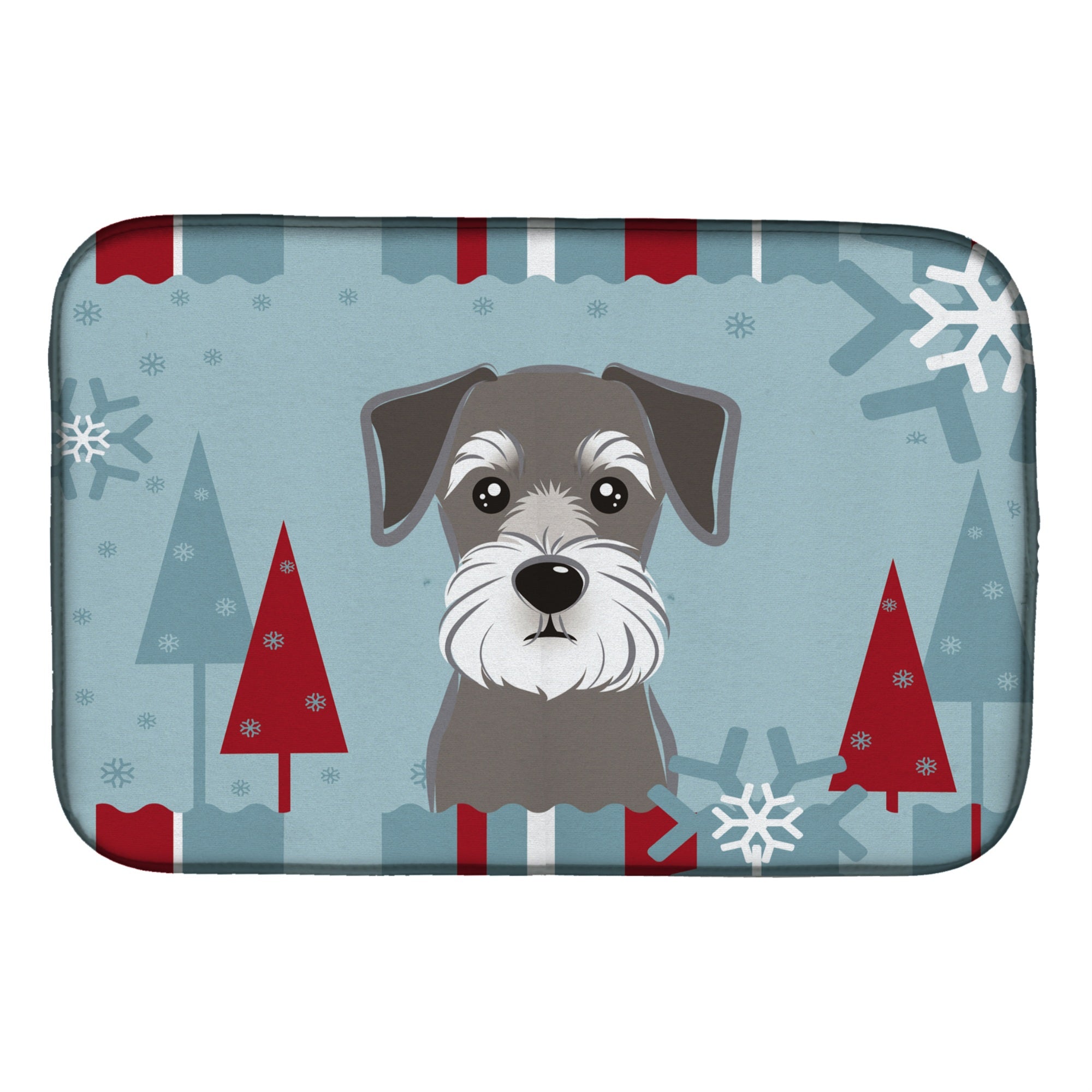 'Caroline'S Treasures Winter Holiday Schnauzer Dish Drying Mat, 14'''' X 21''''''