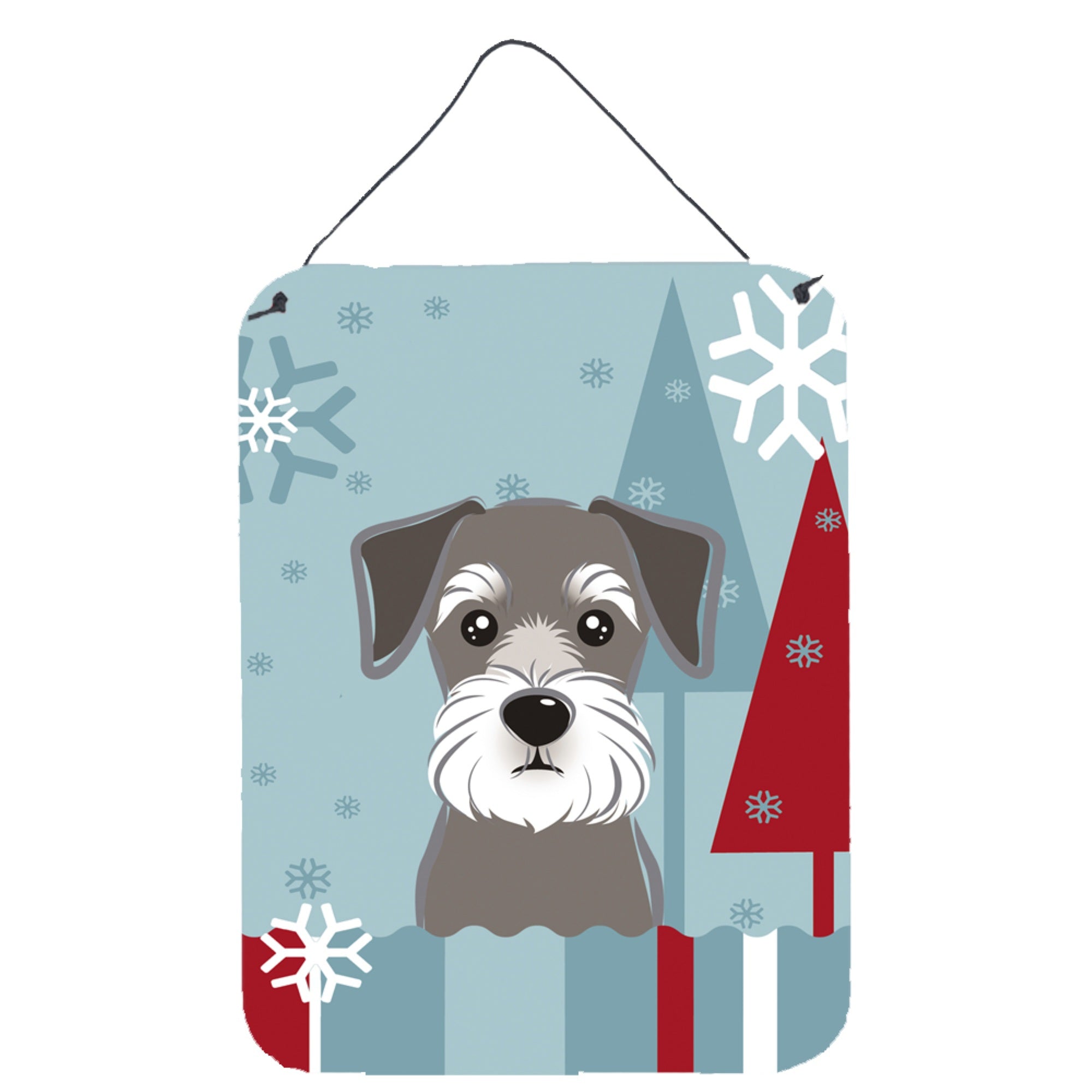 'Caroline'S Treasures Winter Holiday Schnauzer Wall Or Door Hanging Prints Bb1702Ds1216, 16Hx12W, Multicolor''