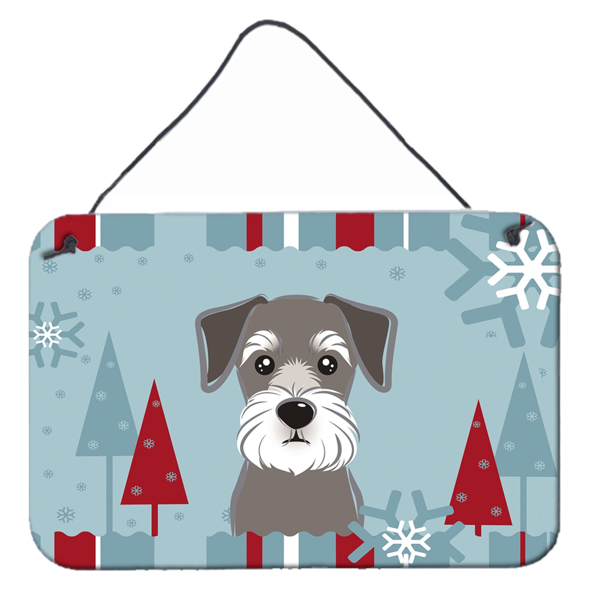 'Caroline'S Treasures Winter Holiday Schnauzer Wall Or Door Hanging Prints Bb1702Ds812, 8Hx12W''