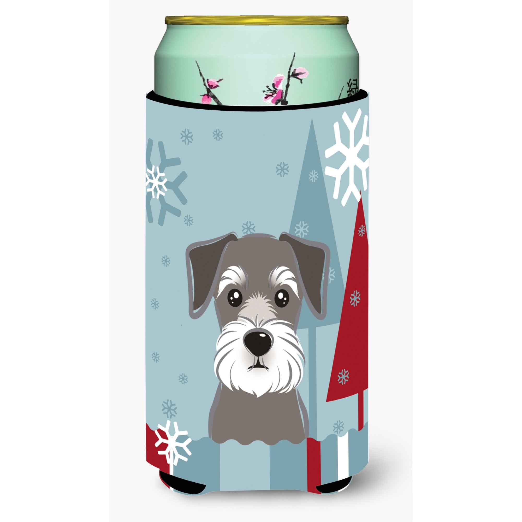 'Caroline'S Treasures Winter Holiday Schnauzer Tall Boy Koozie Hugger, Multicolor''