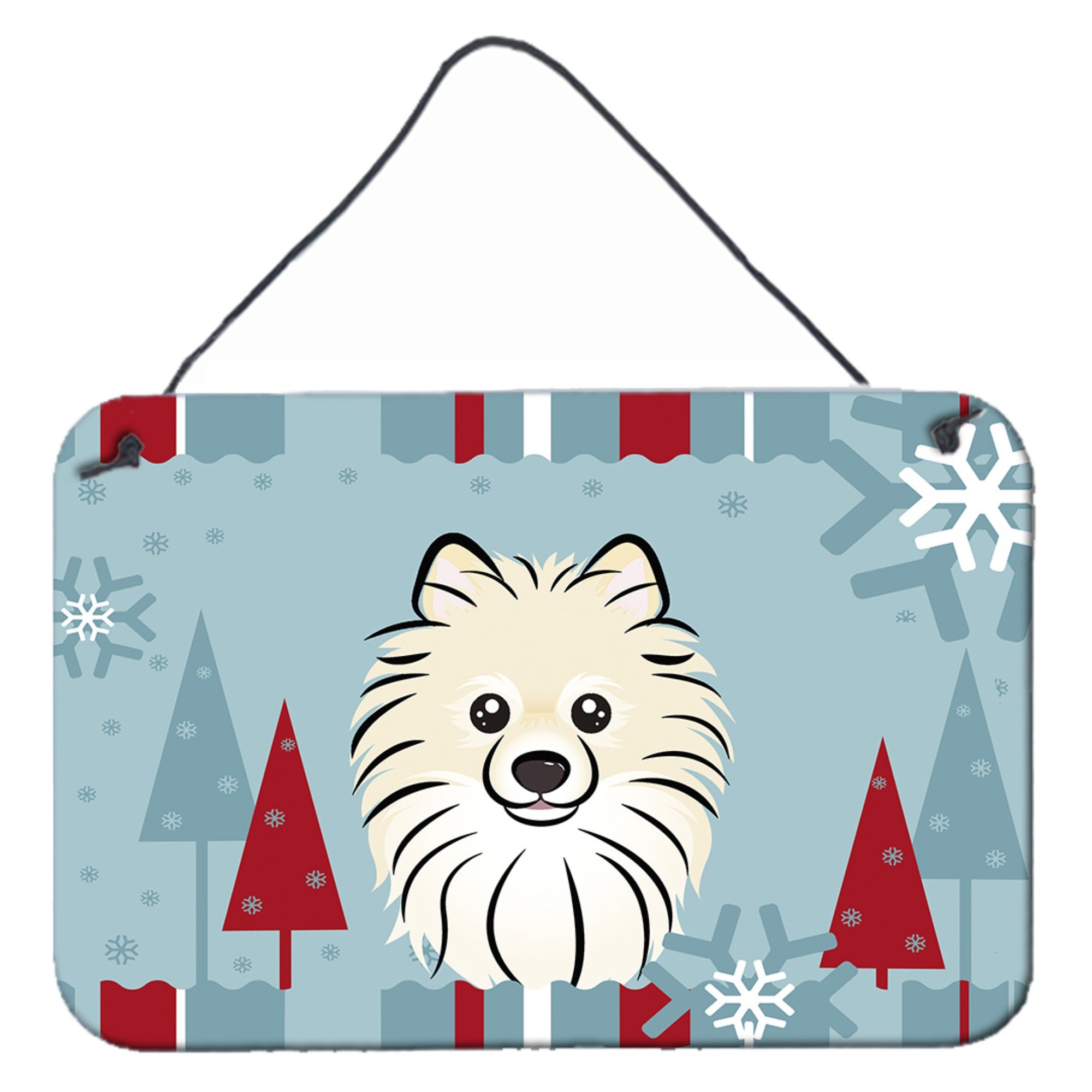 'Caroline'S Treasures Winter Holiday Pomeranian Wall Or Door Hanging Prints Bb1703Ds812, 8Hx12W''