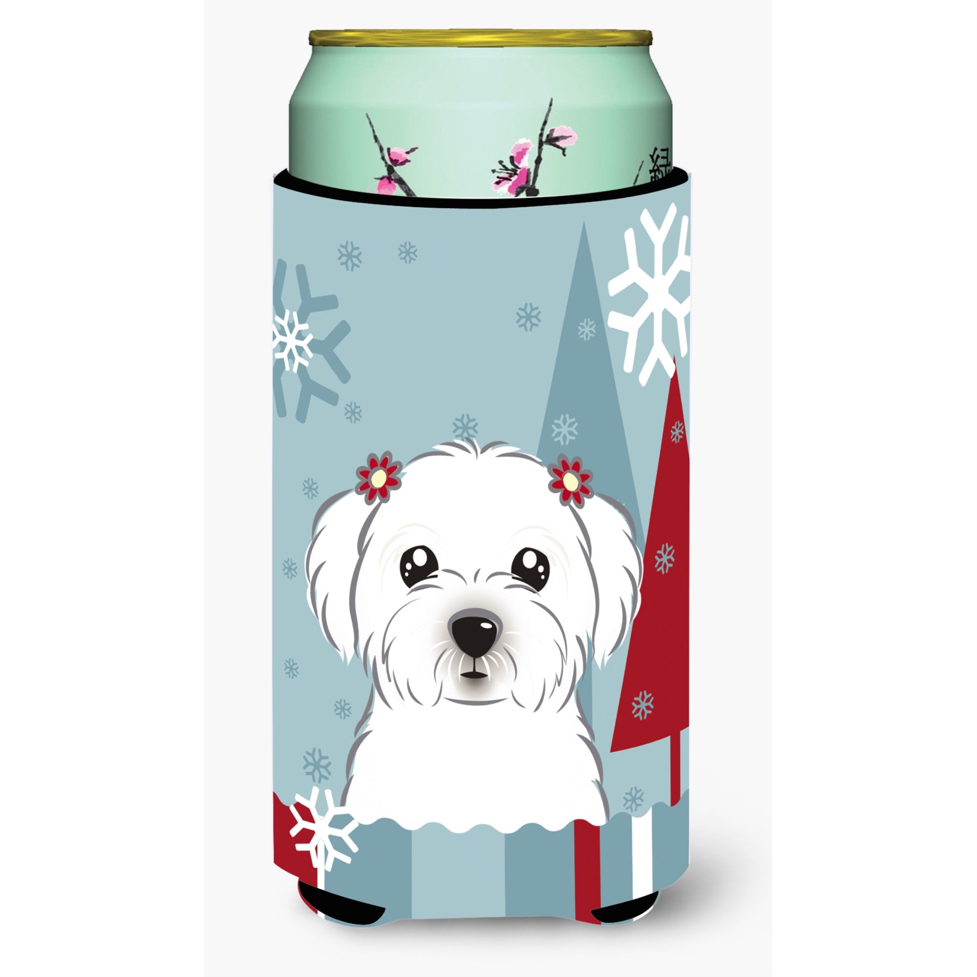 'Caroline'S Treasures Winter Holiday Maltese Tall Boy Koozie Hugger, Multicolor''
