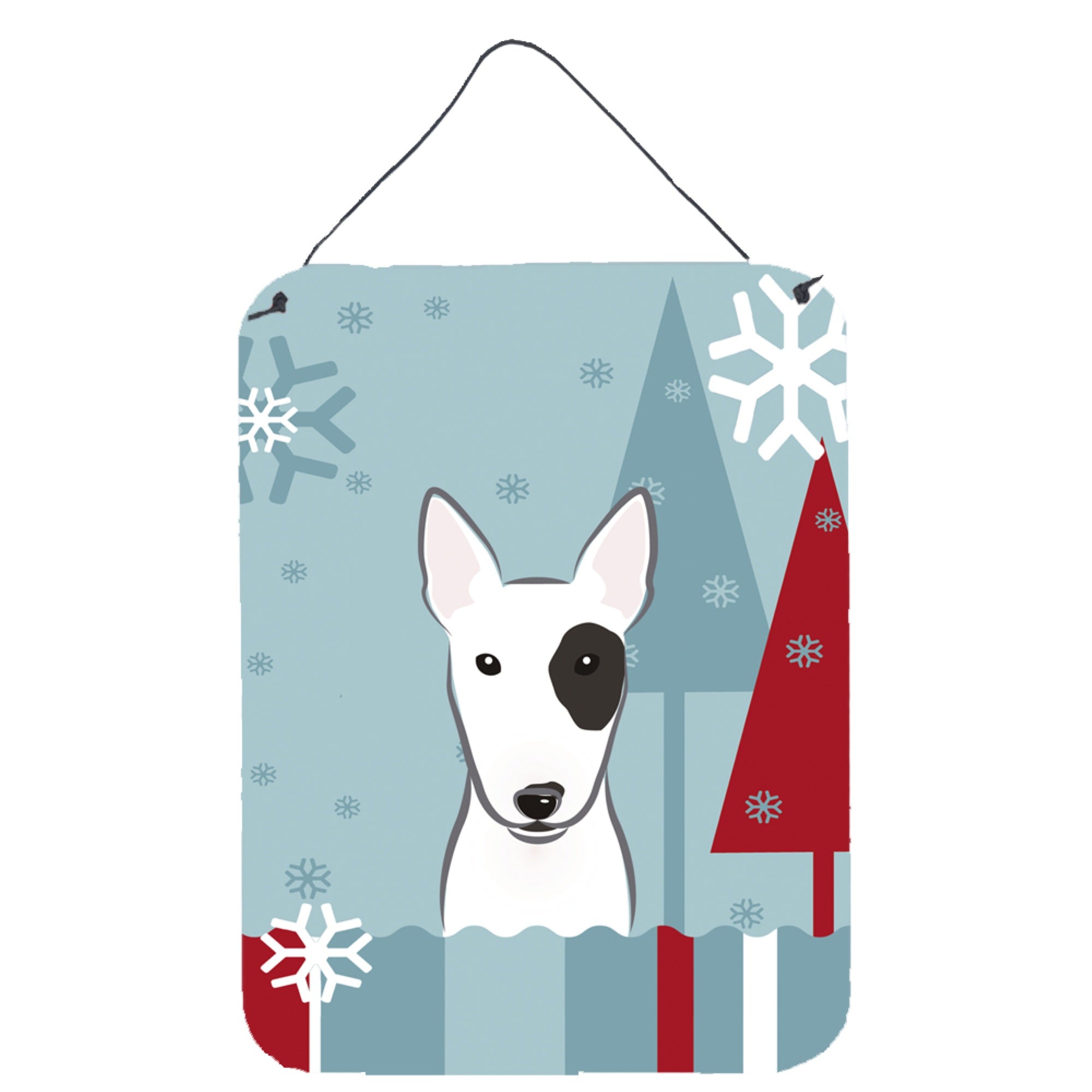 'Caroline'S Treasures Winter Holiday Bull Terrier Wall Or Door Hanging Prints Bb1705Ds1216, 16Hx12W, Multicolor''