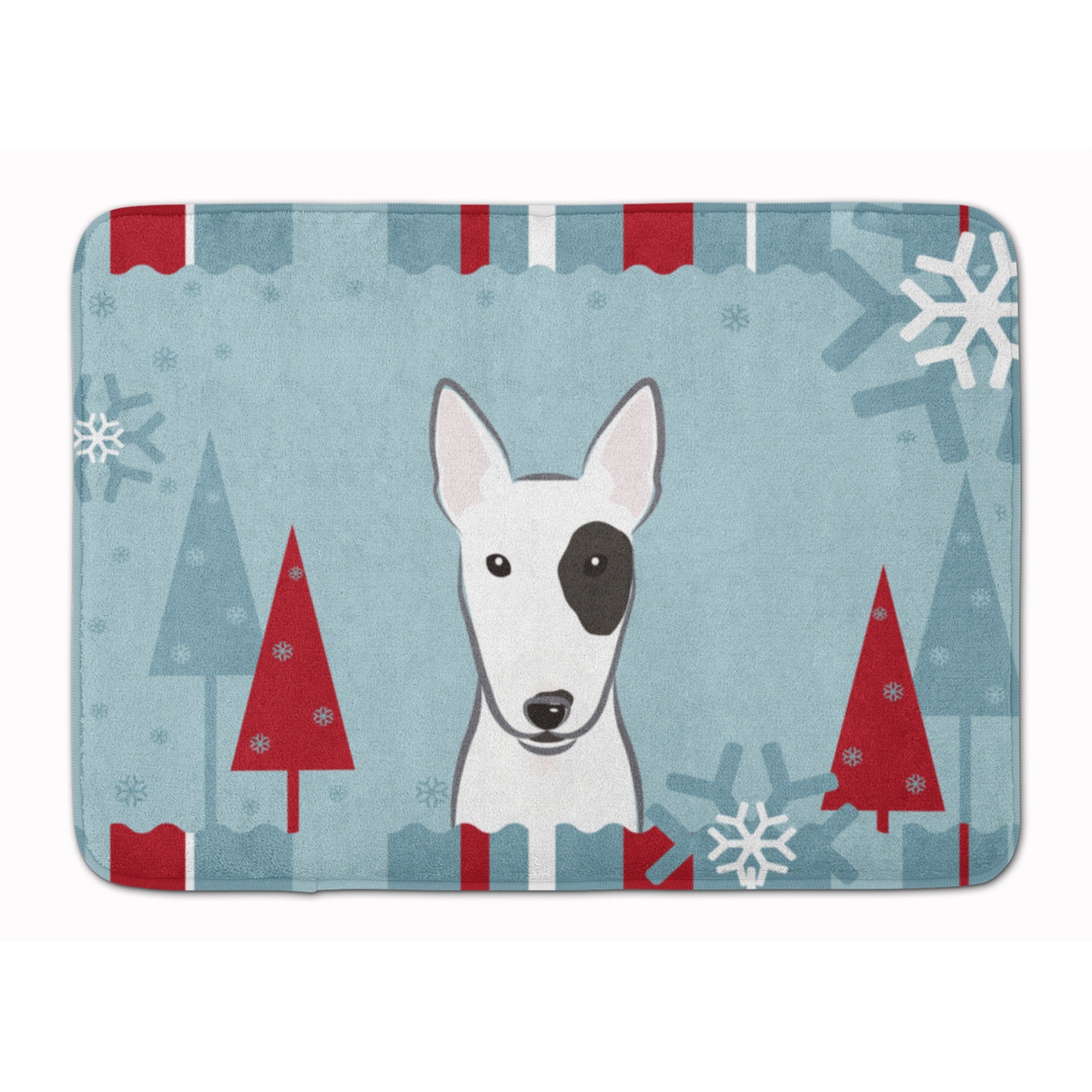 'Caroline'S Treasures Winter Holiday Bull Terrier Floor Mat, 19'''' X 27'''', Multicolor''