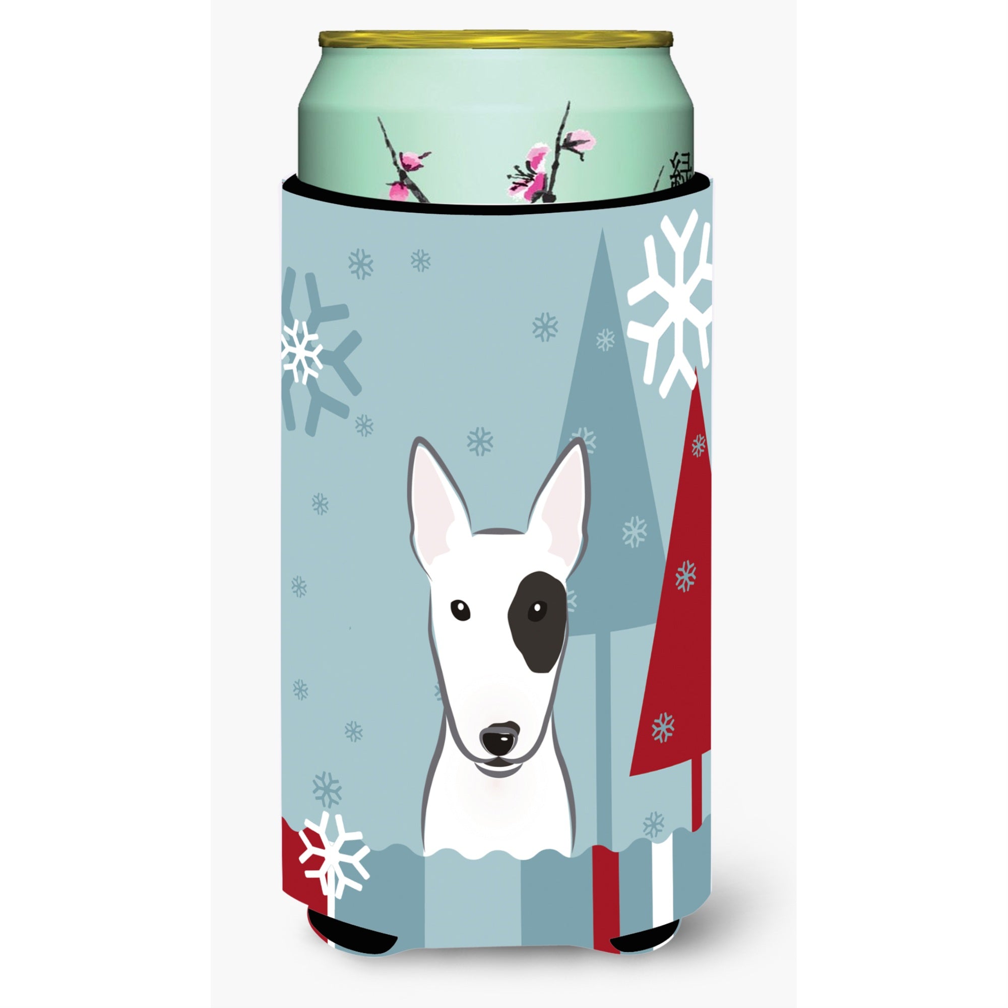 'Caroline'S Treasures Winter Holiday Bull Terrier Tall Boy Koozie Hugger, Multicolor''