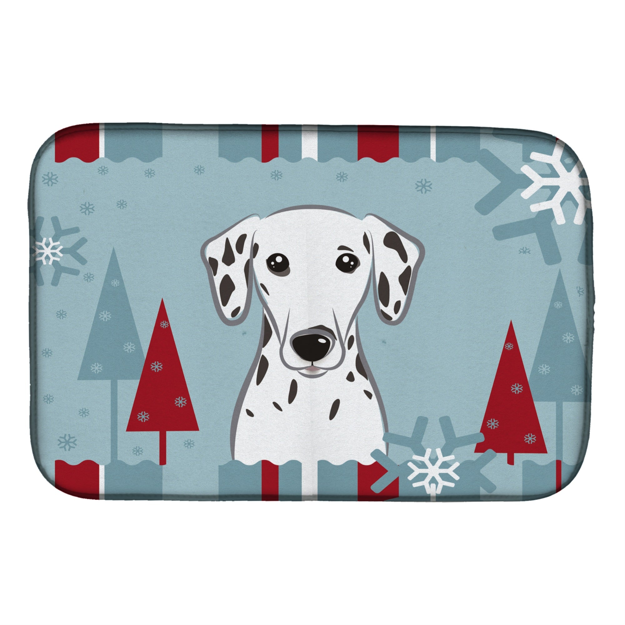 'Caroline'S Treasures Winter Holiday Dalmatian Dish Drying Mat, 14'''' X 21''''''